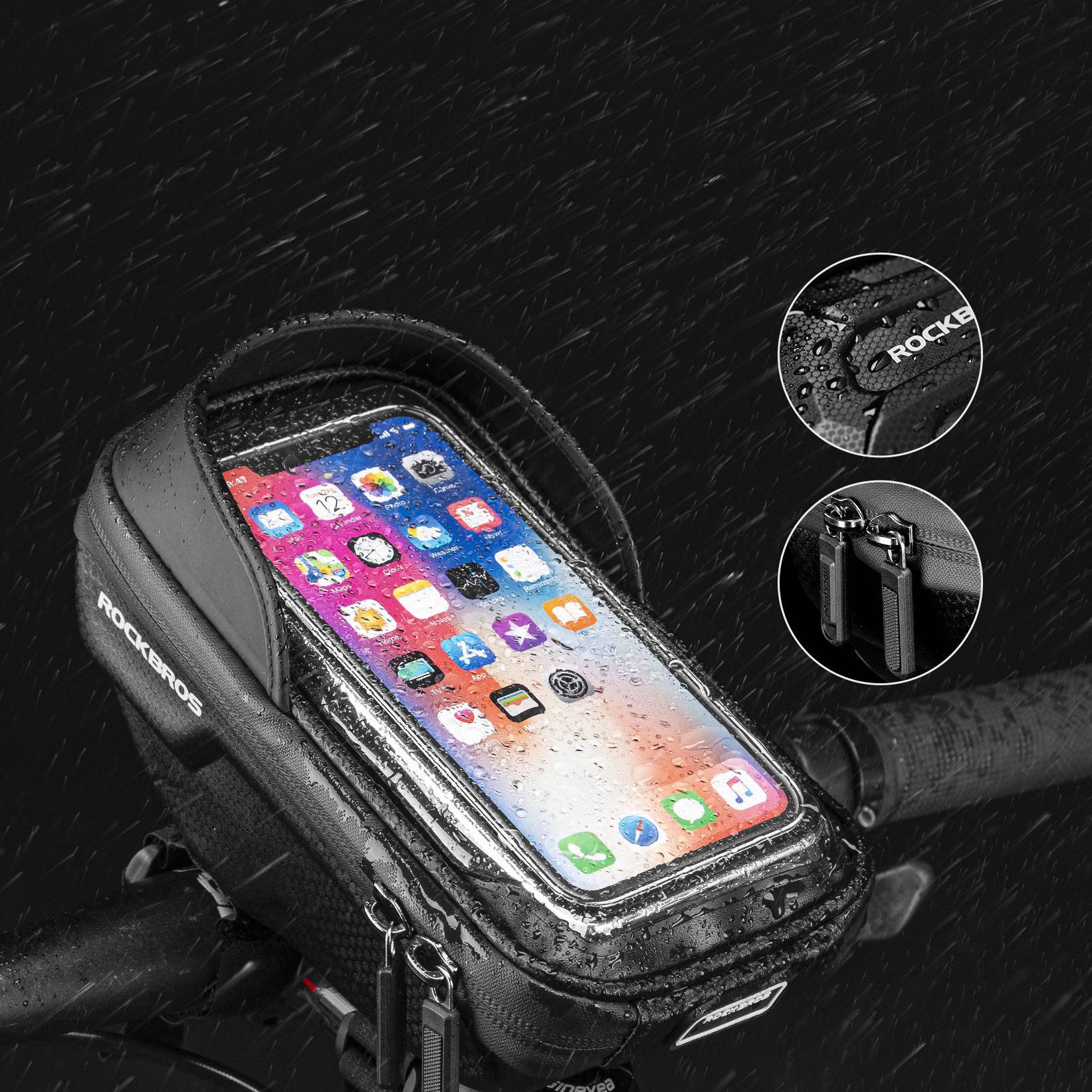 ROCKBROS Fahrrad Lenkertasche Handyhalterung mit TPU Touchscreen - Image 3