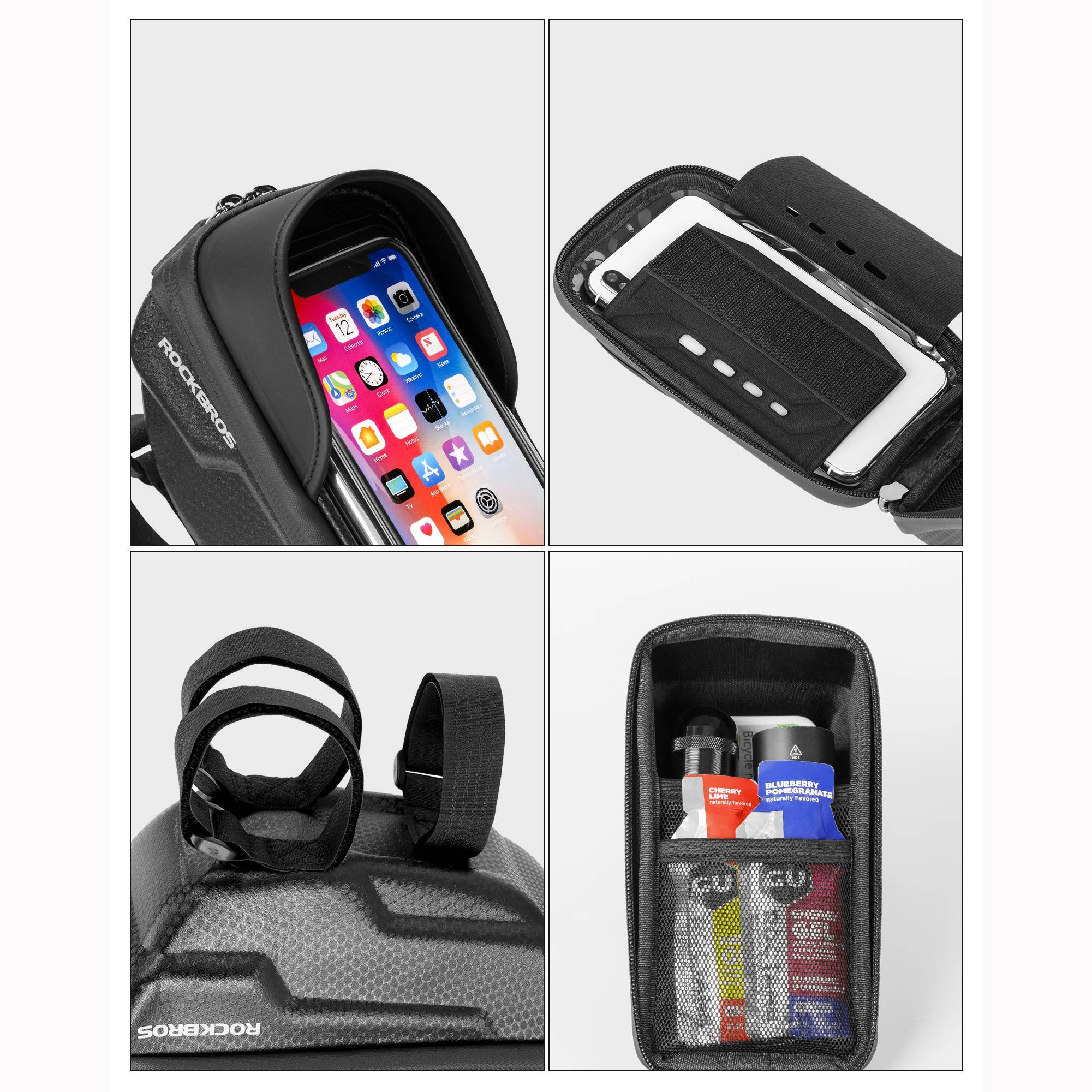 ROCKBROS Fahrrad Lenkertasche Handyhalterung mit TPU Touchscreen - Image 4