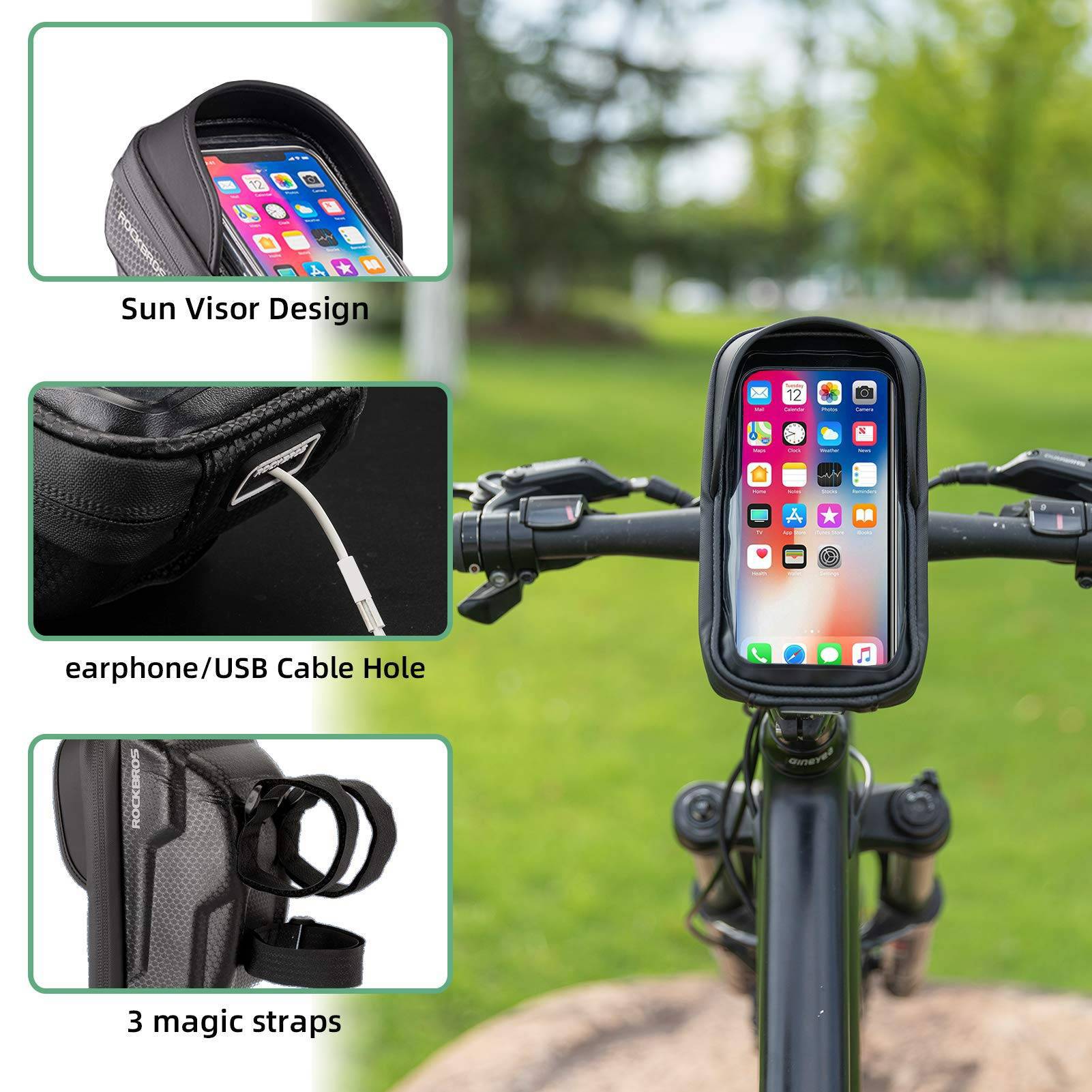 ROCKBROS Fahrrad Lenkertasche Handyhalterung mit TPU Touchscreen - Image 6