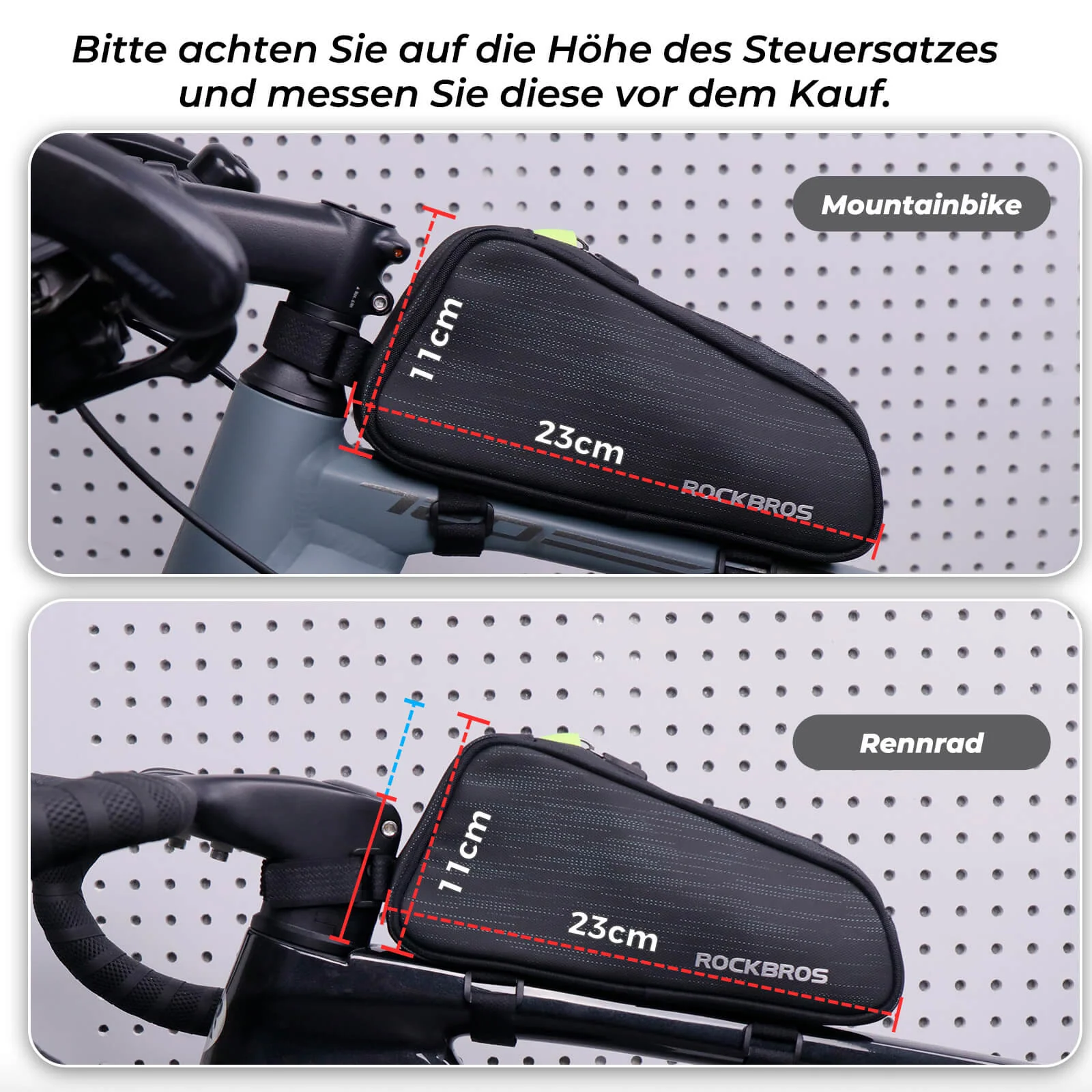 ROCKBROS Fahrrad Oberrohrtasche/Satteltasche 1,1L mit Innenfächern - Image 5