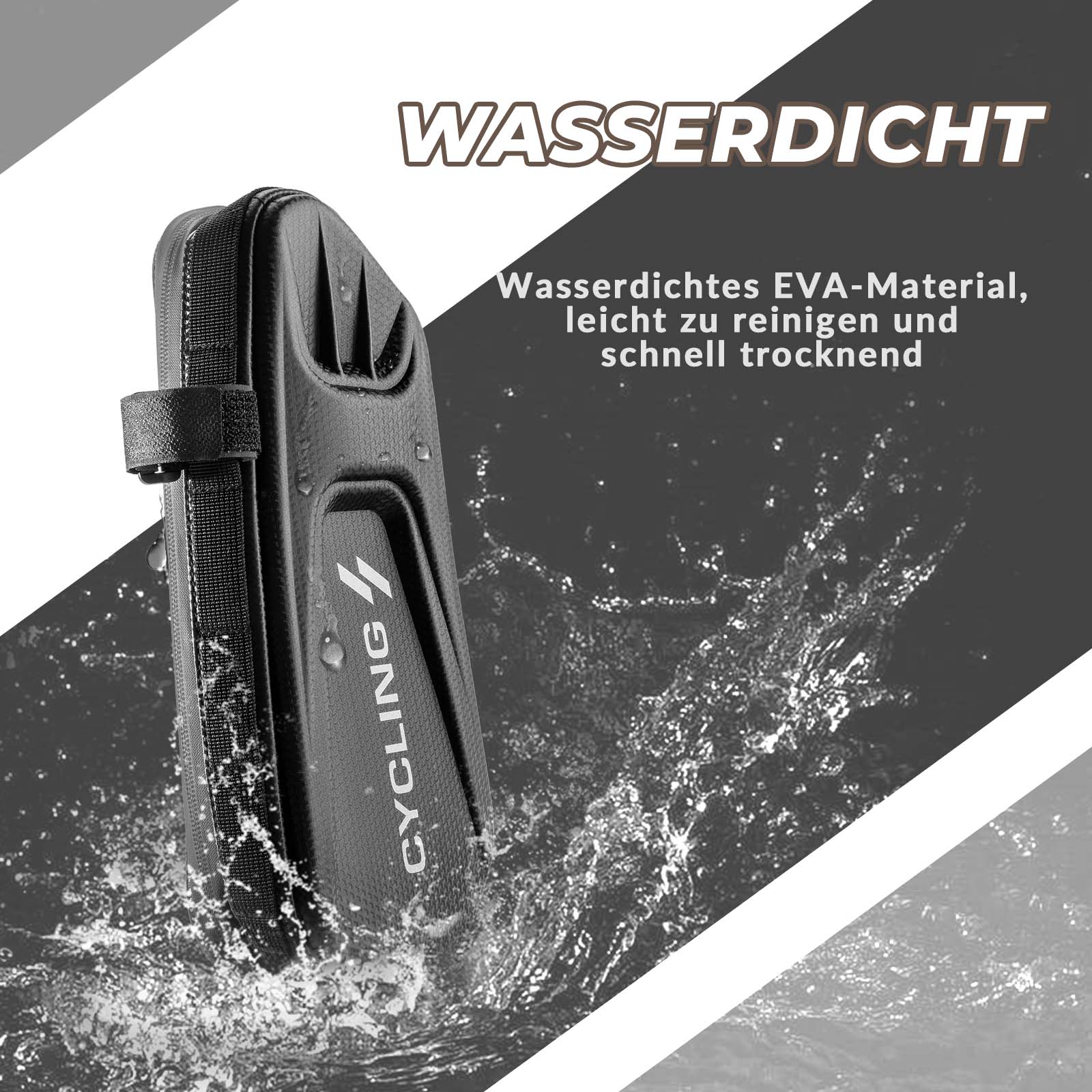 ROCKBROS Fahrrad Rahmentasche 1,5L Dreieckstasch Wasserdicht Fahrradtasche - Image 3