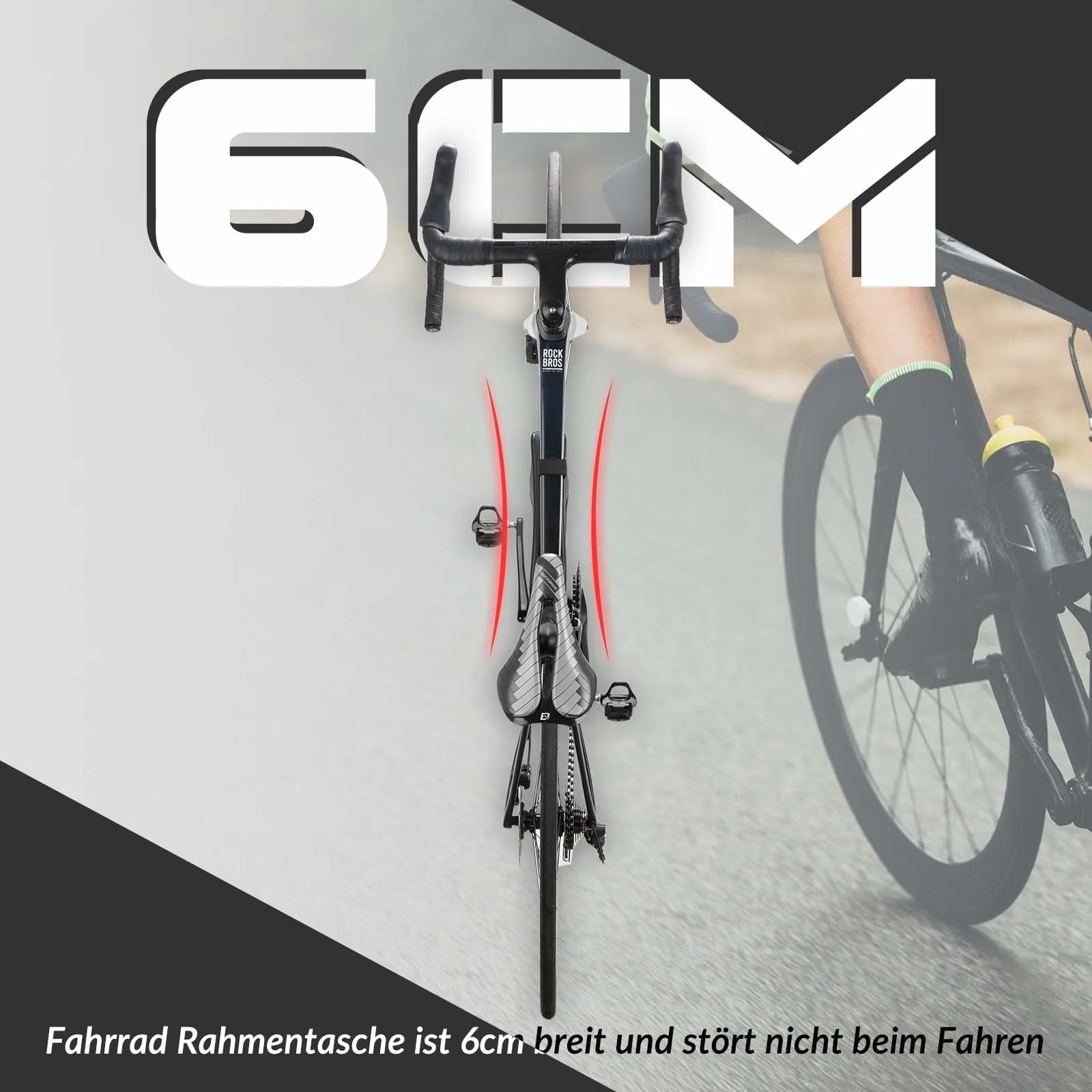 ROCKBROS Fahrrad Rahmentasche 1,5L Dreieckstasch Wasserdicht Fahrradtasche - Image 4