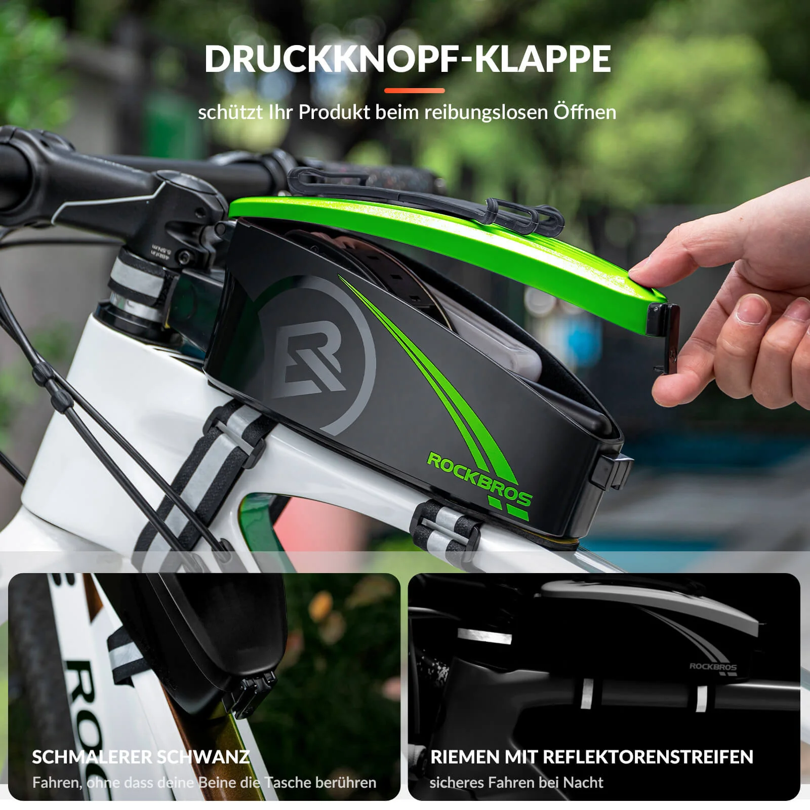 ROCKBROS Fahrrad Rahmentasche Oberrohrtasche mit Regenschutz - Image 6