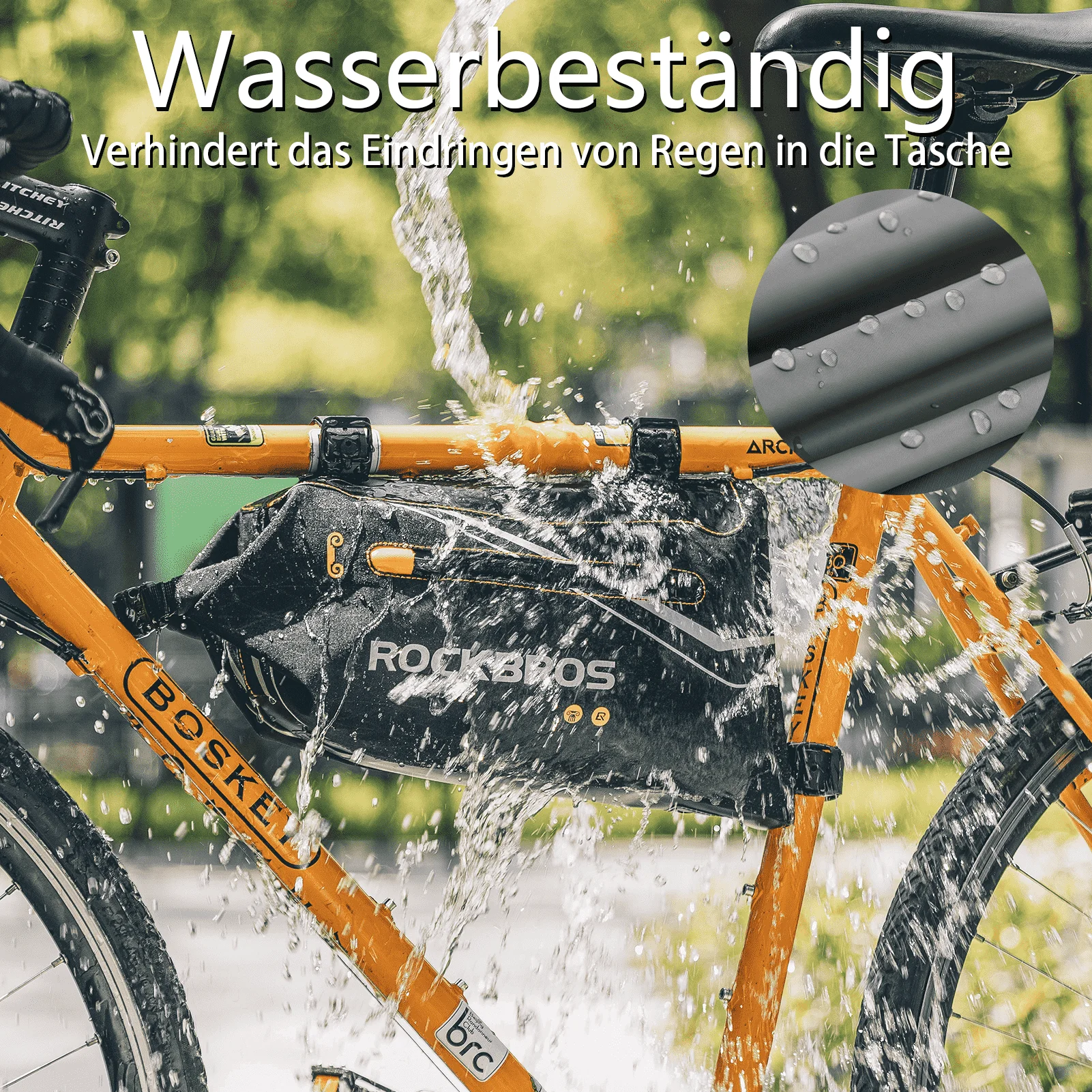 ROCKBROS Fahrrad Rahmentasche wasserdichte Dreiecktasche 3,5L Schwarz - Image 5