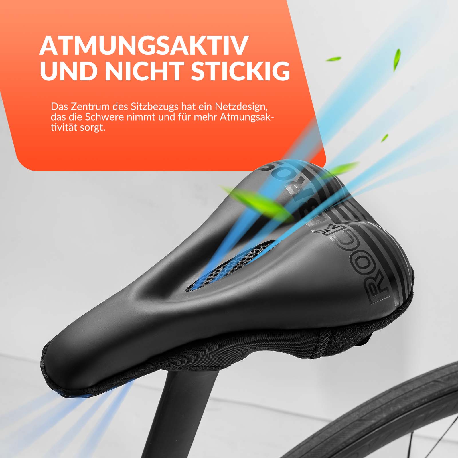ROCKBROS Fahrrad Sattelbezug Gel Gepolsterter Weicher Fahrradsitz Bezug - Image 6