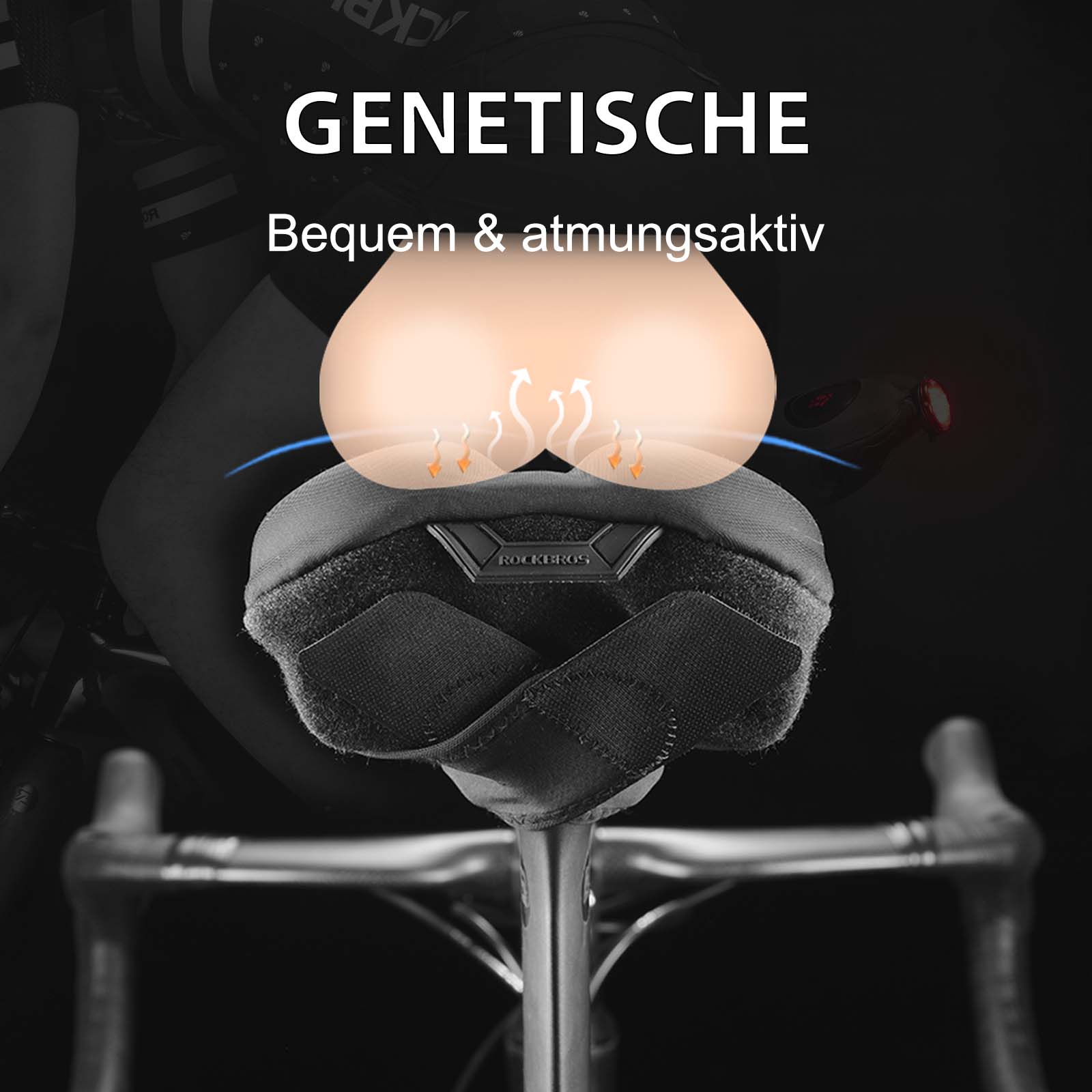 ROCKBROS Fahrrad Sattelbezug Gel Sattel Überzug Schwarz - Image 4