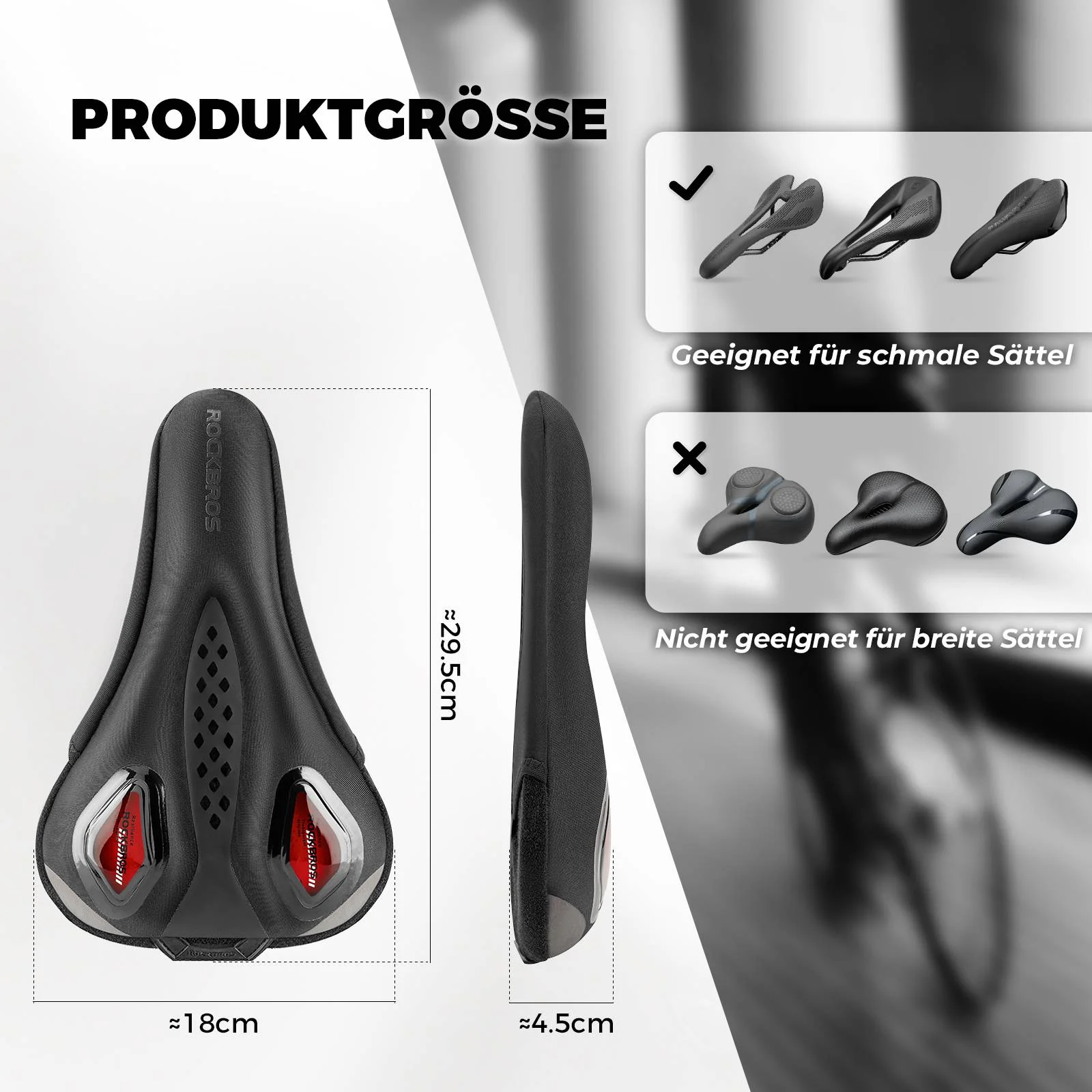 ROCKBROS Fahrrad Sattelbezug Gelüberzug für Fahrradsitz mit Wasserdichter - Image 11