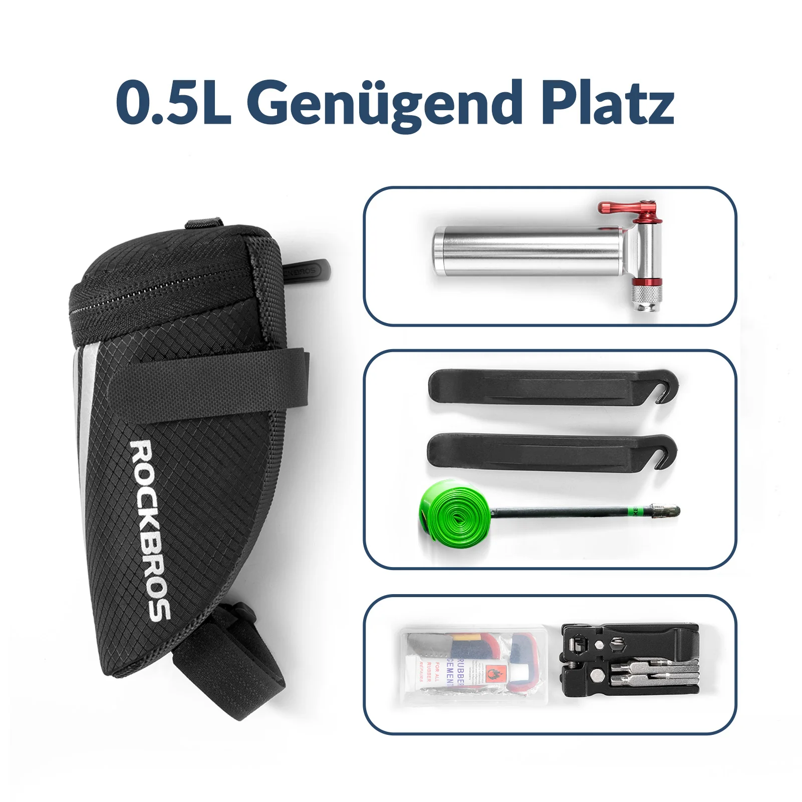 ROCKBROS Fahrrad Satteltasche für MTB/Rennrad/Faltrad Mini Portable - Image 15