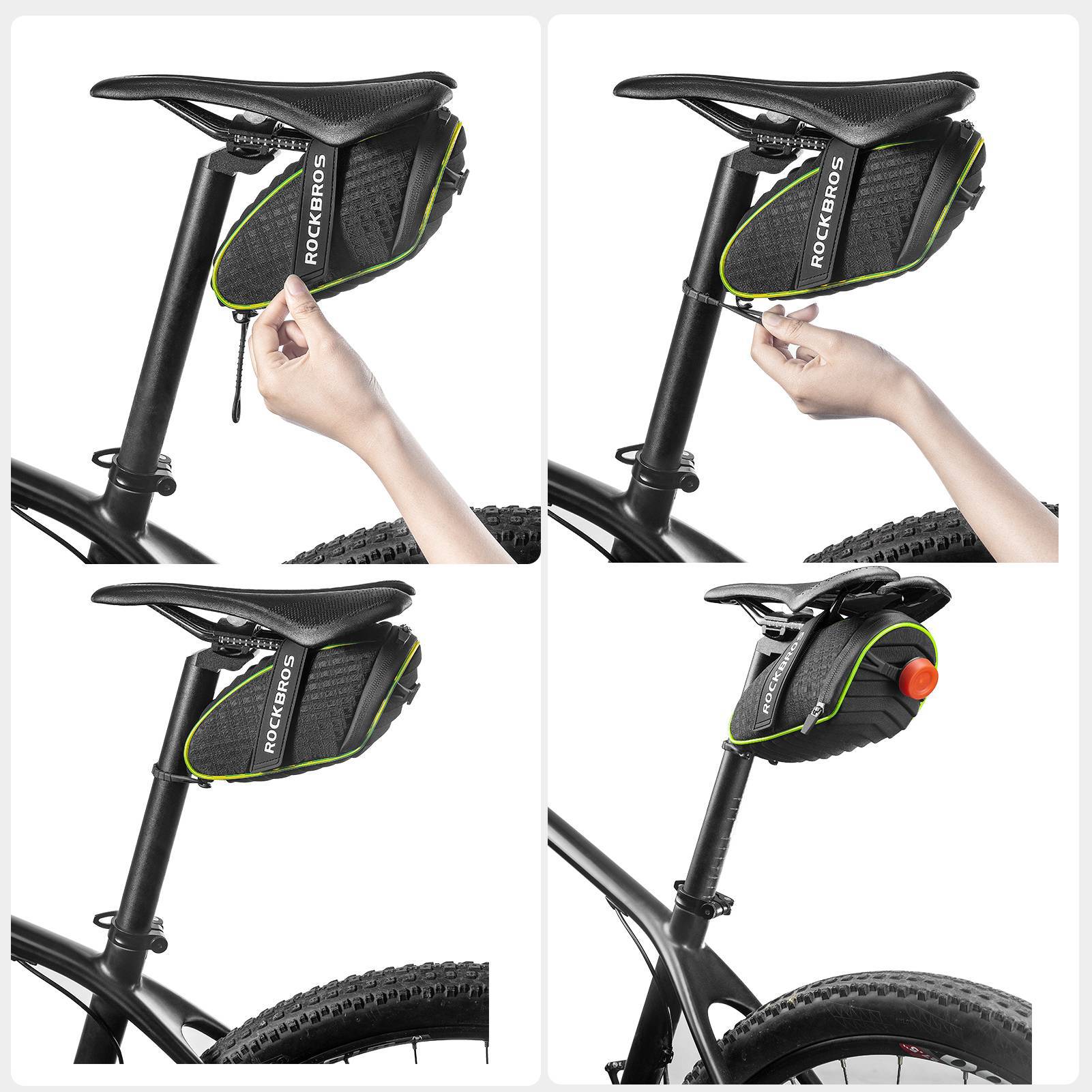 ROCKBROS Fahrrad Satteltaschen Werkzeugtasche mit Reflektorstreifen 1L - Image 5