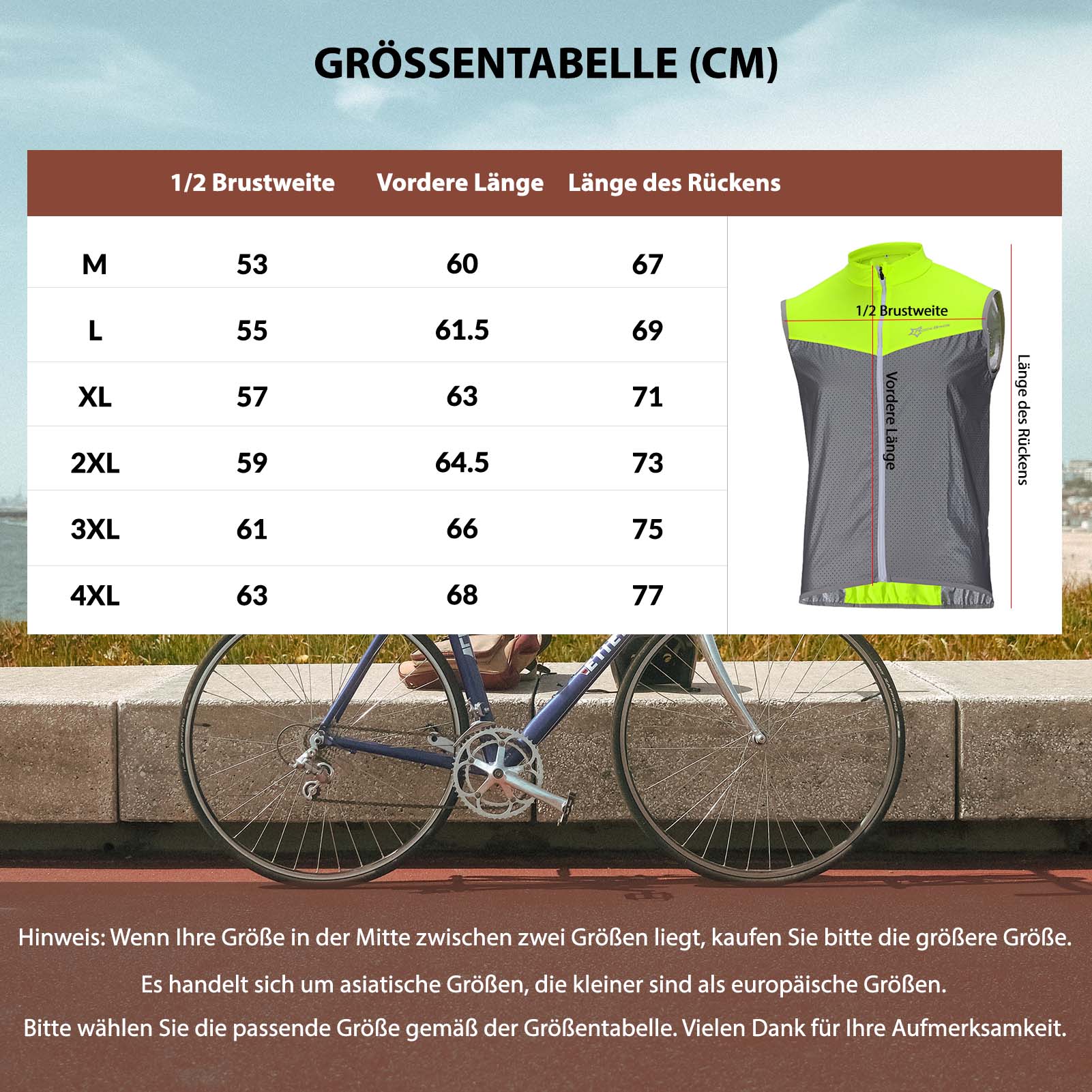 ROCKBROS Fahrrad Warnweste Reflektierende Fahrradweste Winddicht Atmungsaktiv - Image 4