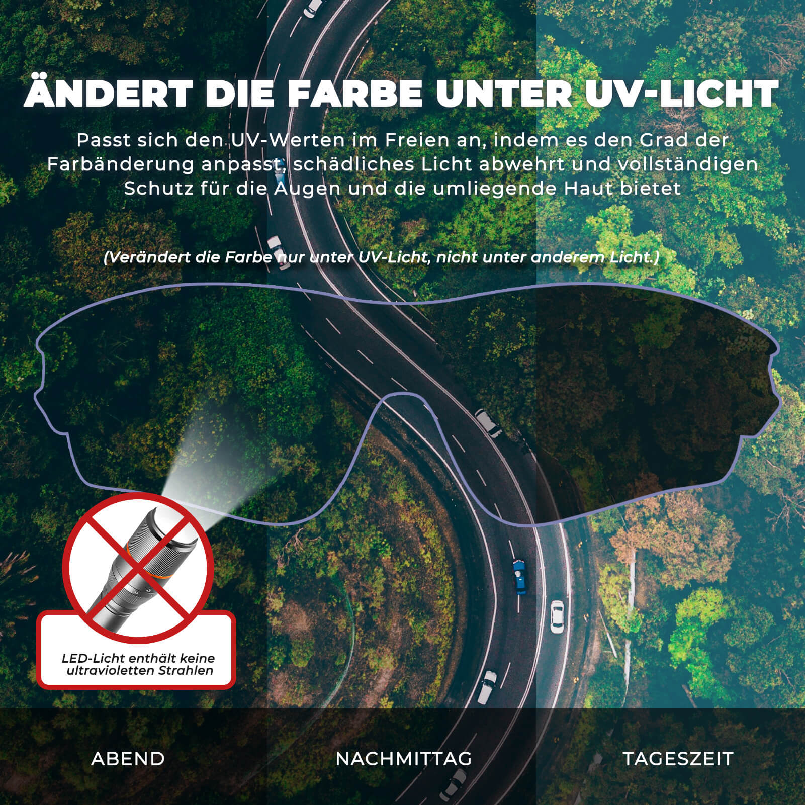 Photochromatische Fahrradbrille für Damen und Herren - Image 5