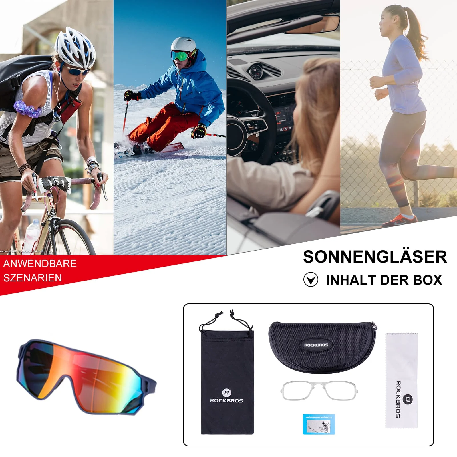 Polarisierte Sportbrille für Radfahrer (UV-Schutz) - Image 8