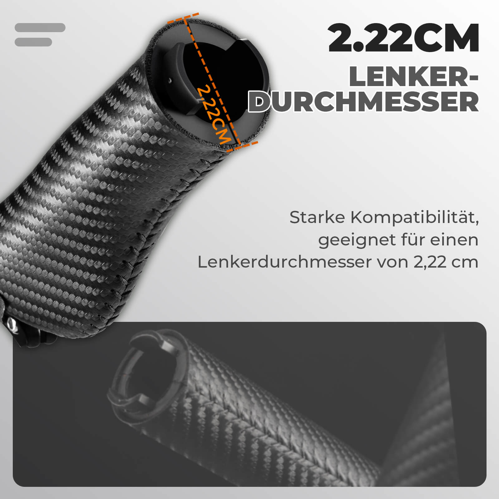 ROCKBROS Fahrradgriffe Kohlenstoffmuster Lenkergriffe Rutschfest 22,2mm - Image 3