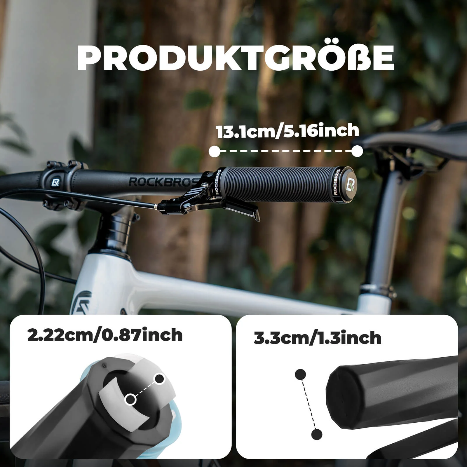 ROCKBROS Fahrradgriffe rutschfest Doppelverschluss 22,2mm - Image 7