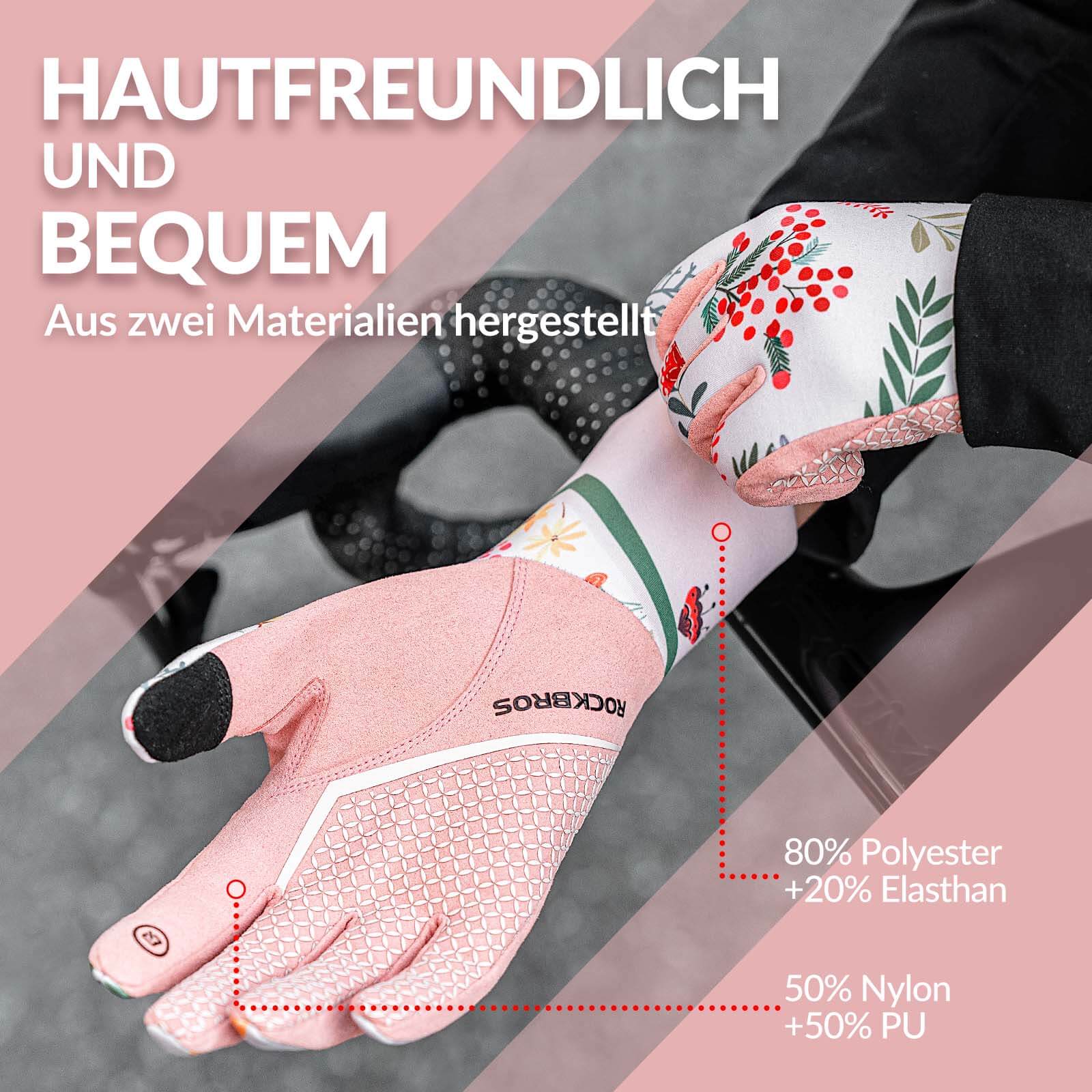 ROCKBROS Fahrradhandschuhe Damen Winddicht Handschuhe Touchscreen Atmungsaktiv - Image 4