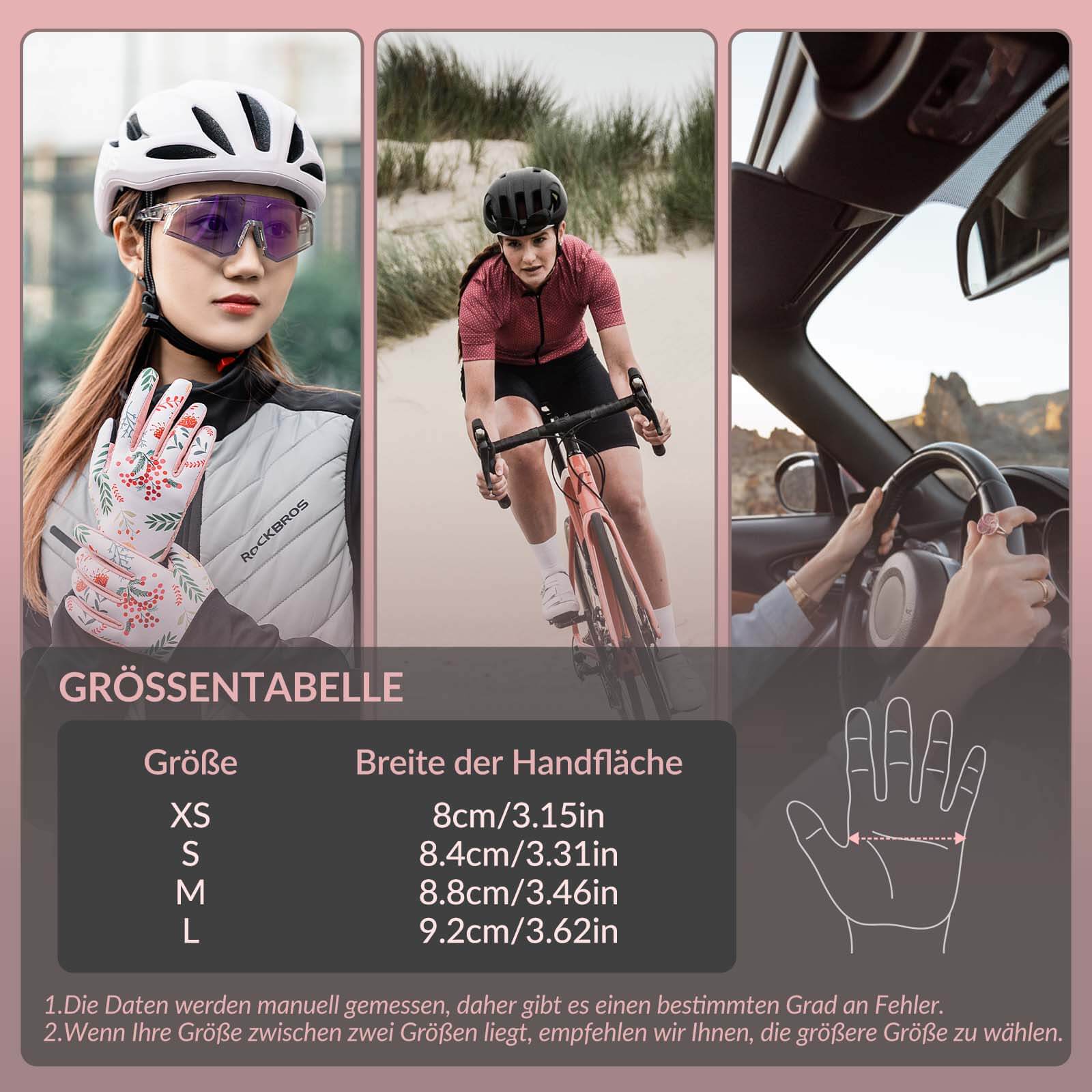 ROCKBROS Fahrradhandschuhe Damen Winddicht Handschuhe Touchscreen Atmungsaktiv - Image 8