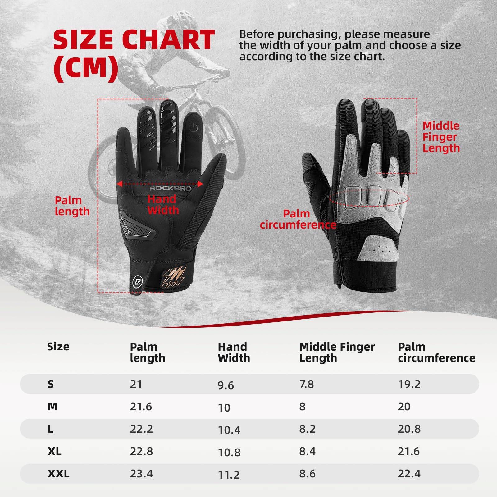 ROCKBROS Fahrradhandschuhe Winter Herbst Herren MTB Stoßdämpfend Handschuhe - Image 16