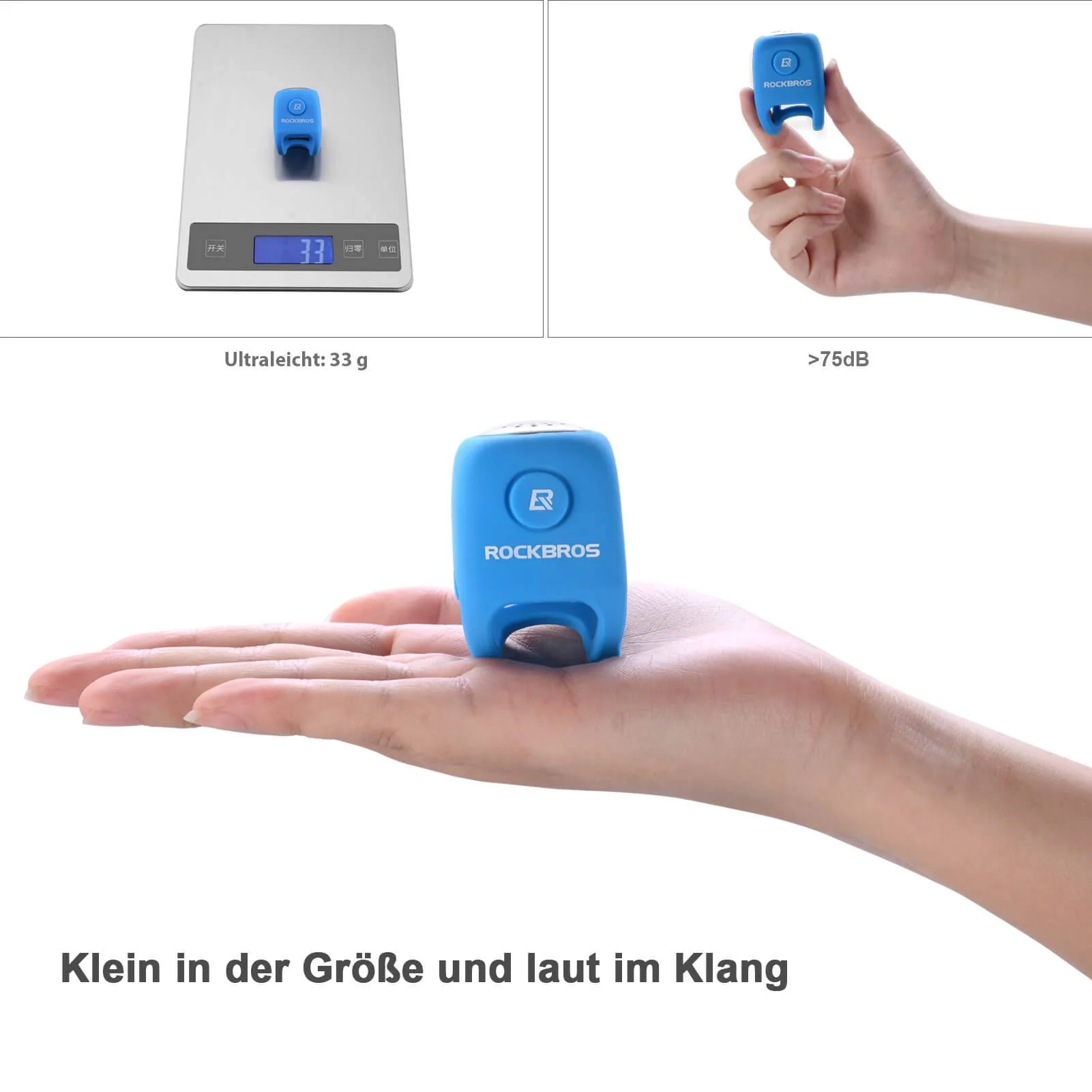 ROCKBROS Fahrradklingel Elektronisch Glocke IPX4 Wasserdicht - Image 13
