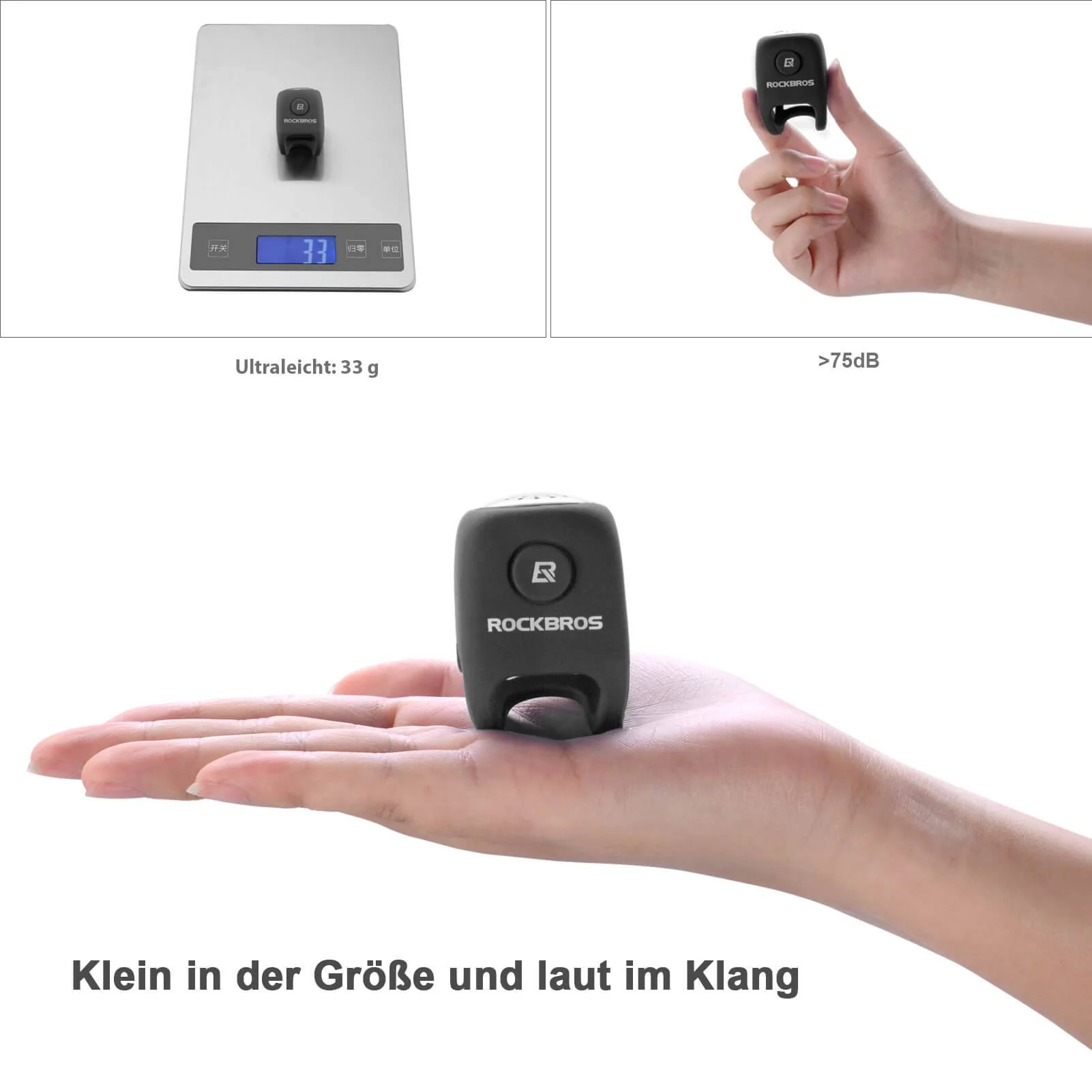 ROCKBROS Fahrradklingel Elektronisch Glocke IPX4 Wasserdicht - Image 17