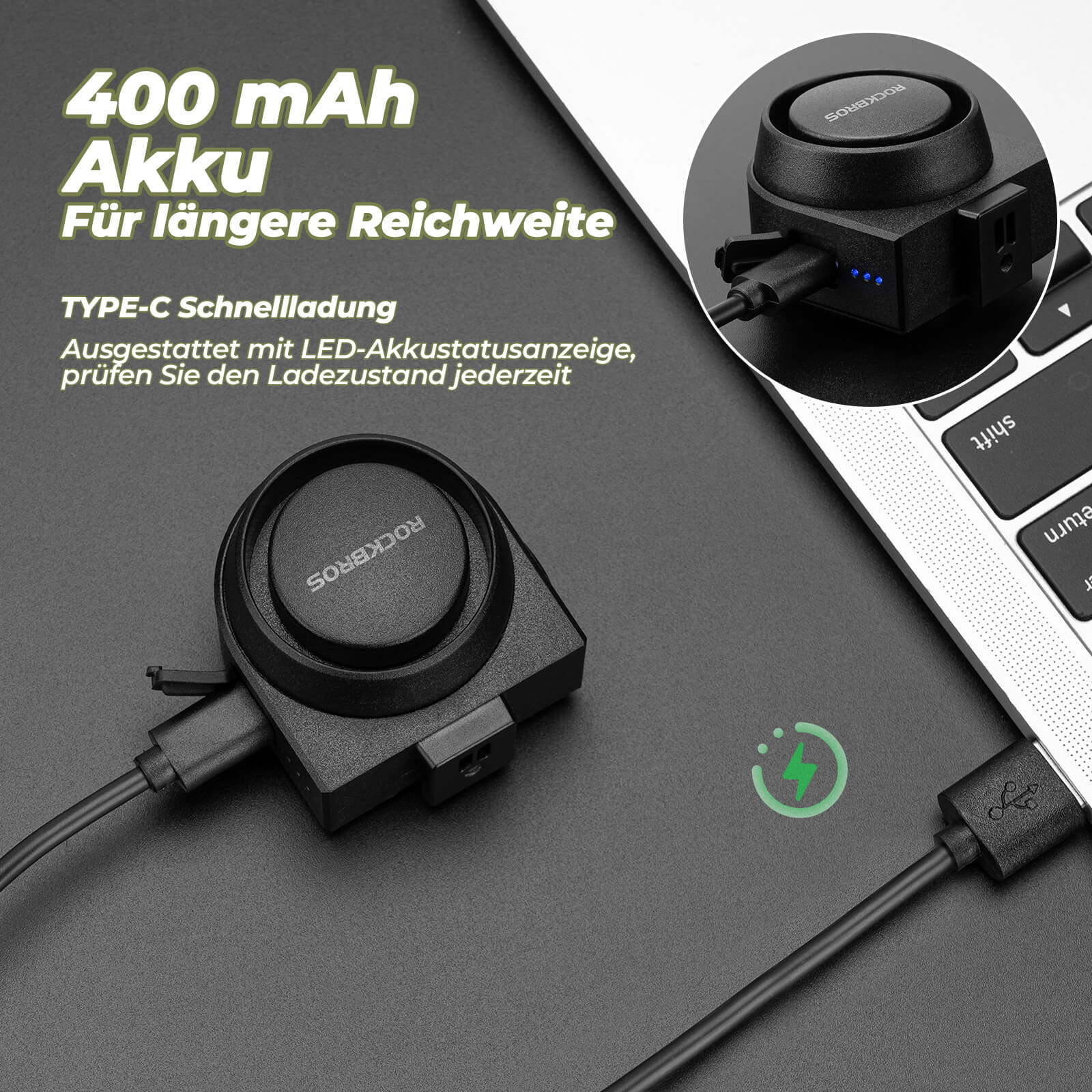 ROCKBROS Fahrradklingel Kabellose Warnsirene Elektrisch Farhrad Glocke IPX5 - Image 5