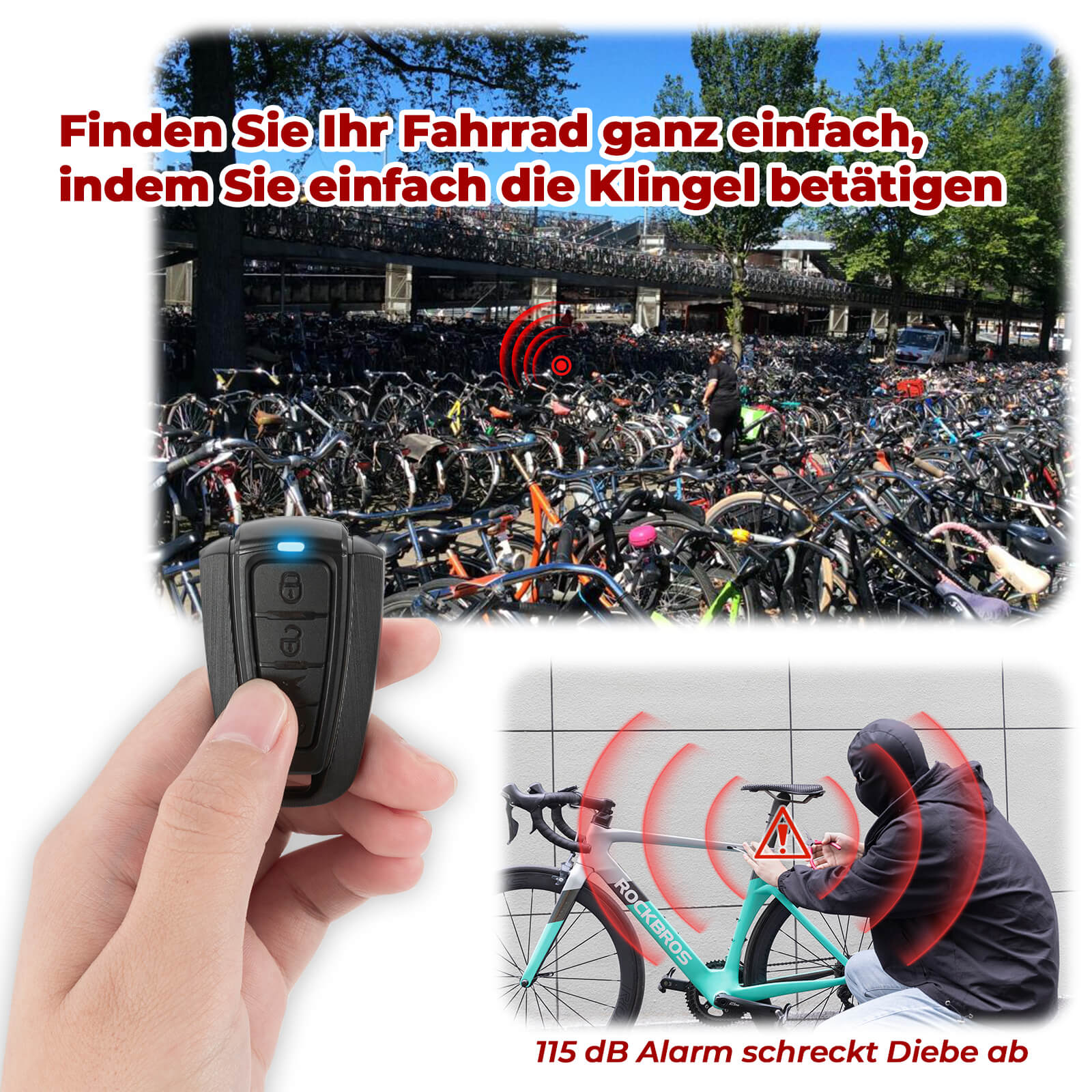 ROCKBROS Fahrradklingel Kabellose Warnsirene Elektrisch Farhrad Glocke IPX5 - Image 6