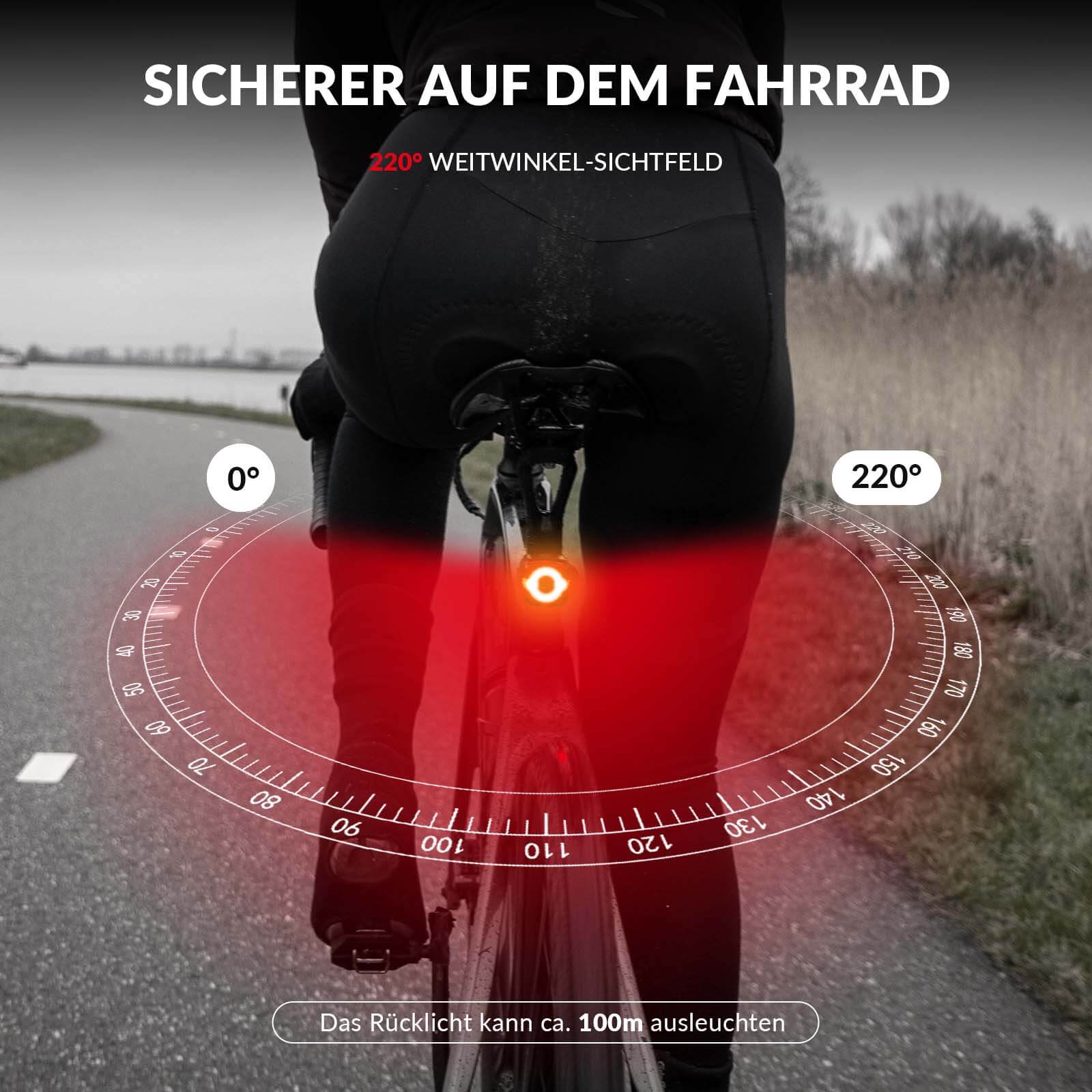ROCKBROS Fahrradlicht IPX5 Wasserdicht Rücklicht Wiederaufladbar mit USB-C - Image 7