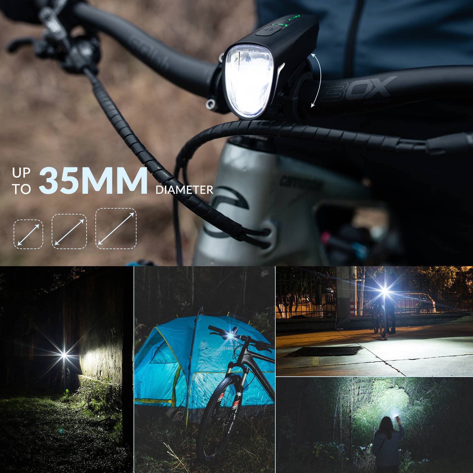ROCKBROS Fahrradlicht Set USB Aufladbar Fahrrad Frontlicht & Rücklicht - Image 7