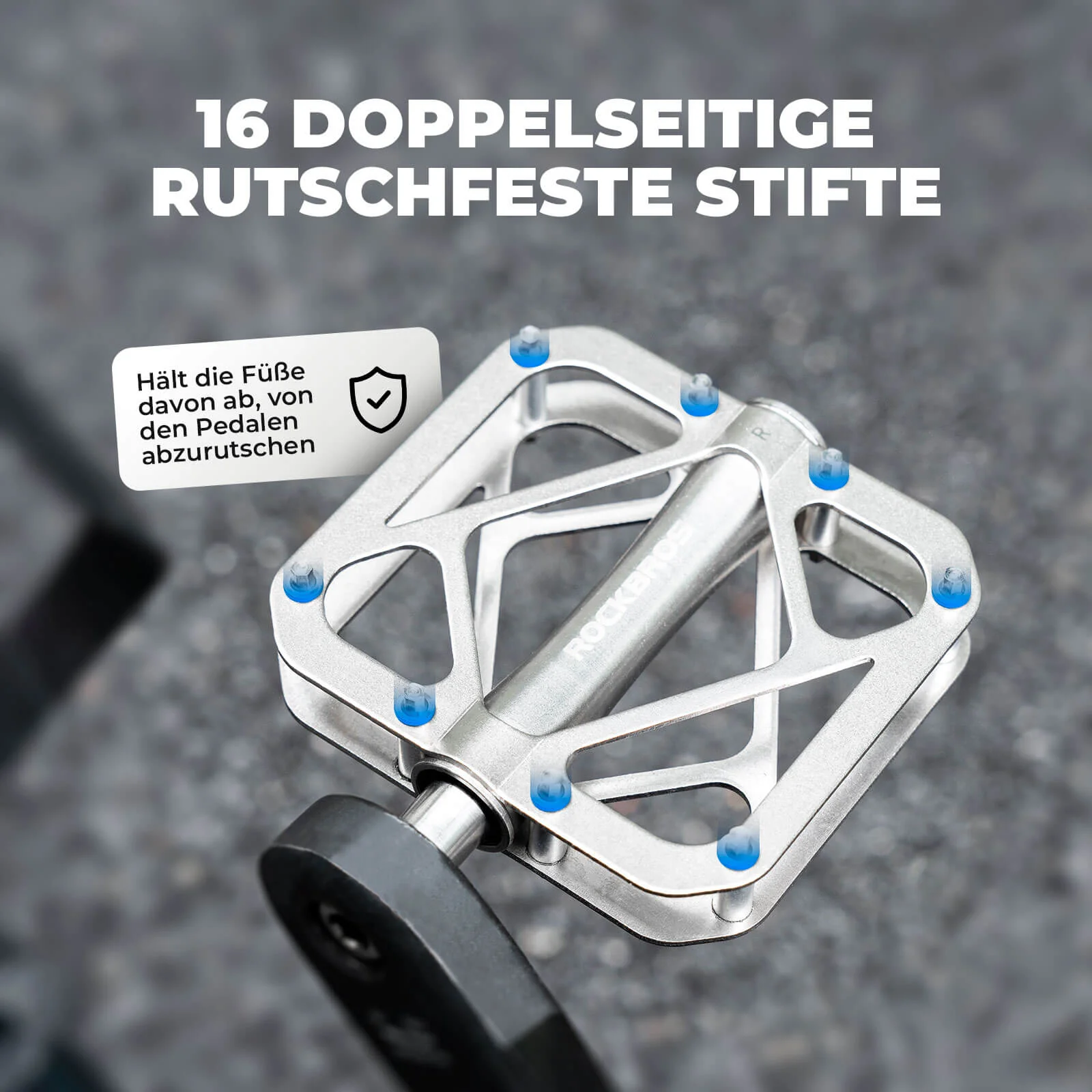 ROCKBROS Fahrradpedale aus Titanlegierung 3-Lager MTB-Pedale Plattform 9/16 Zoll - Image 5