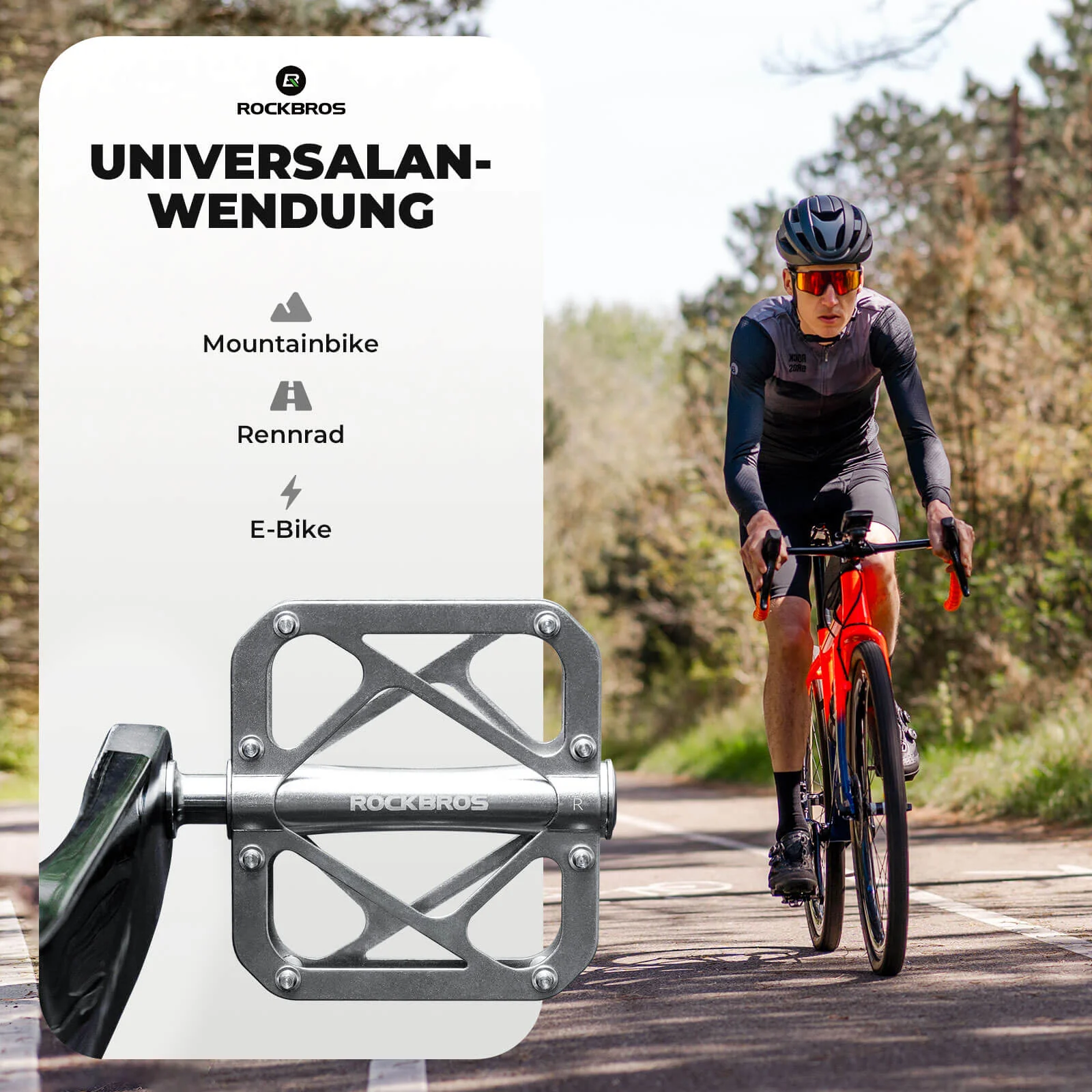 ROCKBROS Fahrradpedale aus Titanlegierung 3-Lager MTB-Pedale Plattform 9/16 Zoll - Image 7
