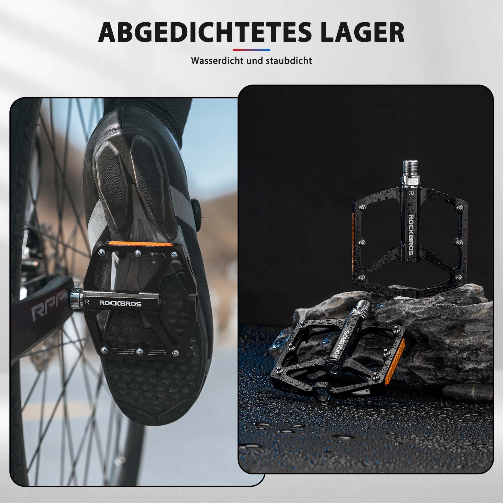 ROCKBROS Fahrradpedale mit Reflektoren aus Aluminiumlegierung 9/16 Zoll - Image 19