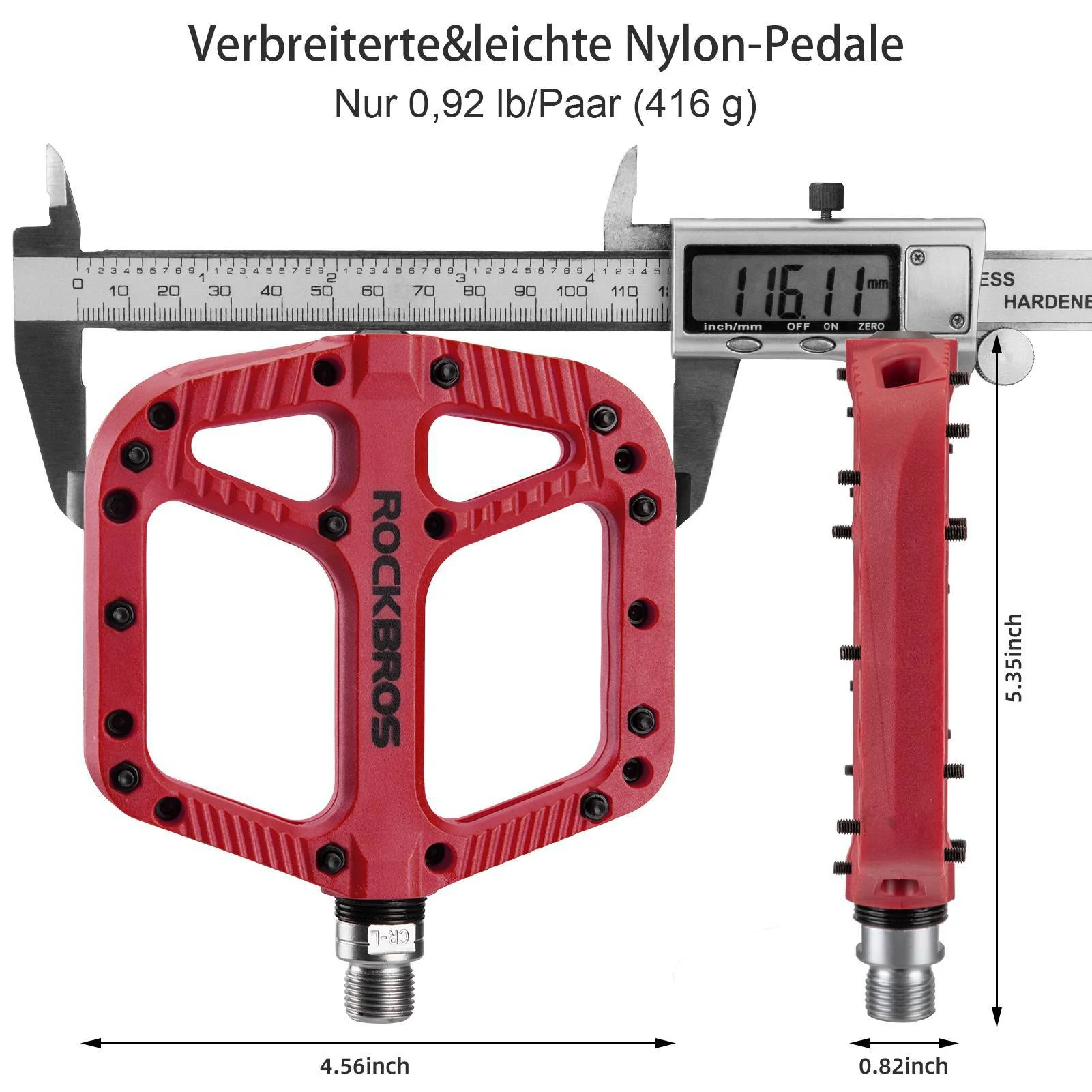 ROCKBROS Fahrradpedale Nylon Flat Pedale 9/16 Zoll mit 3 Bearing - Image 9