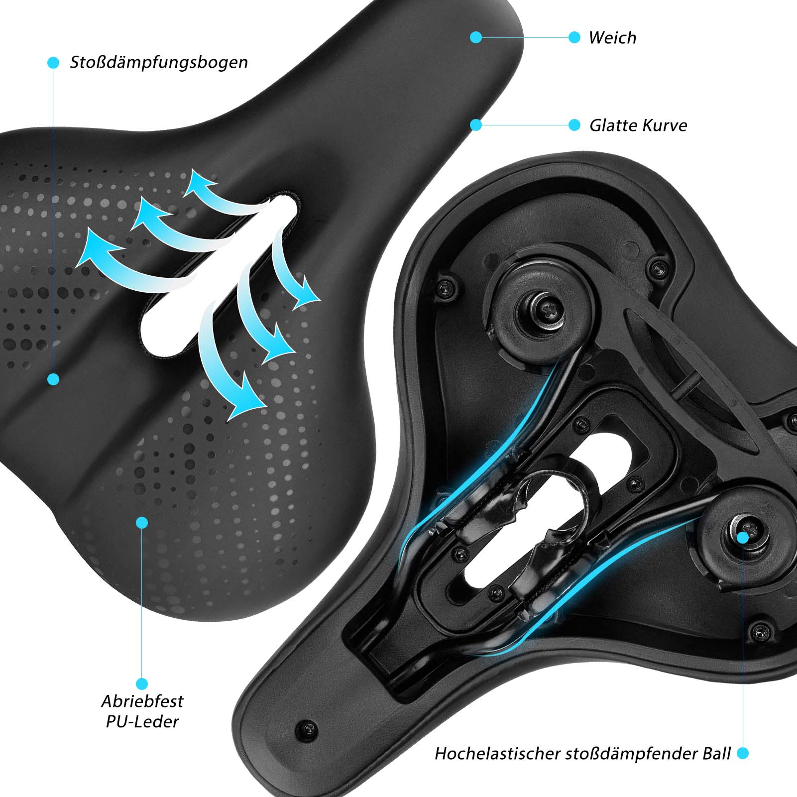 ROCKBROS Fahrradsattel aus Atmungsaktiv hohler Memory Foam - Image 5