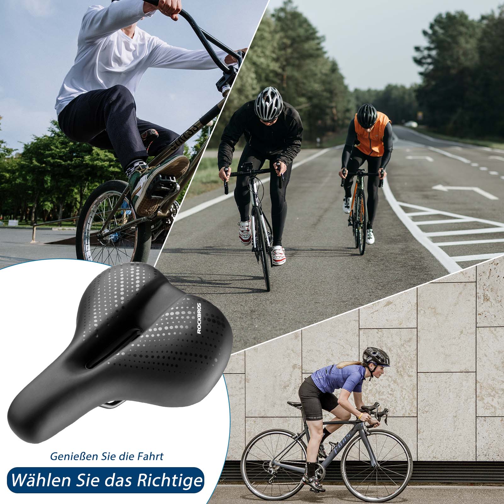 ROCKBROS Fahrradsattel aus Atmungsaktiv hohler Memory Foam - Image 7