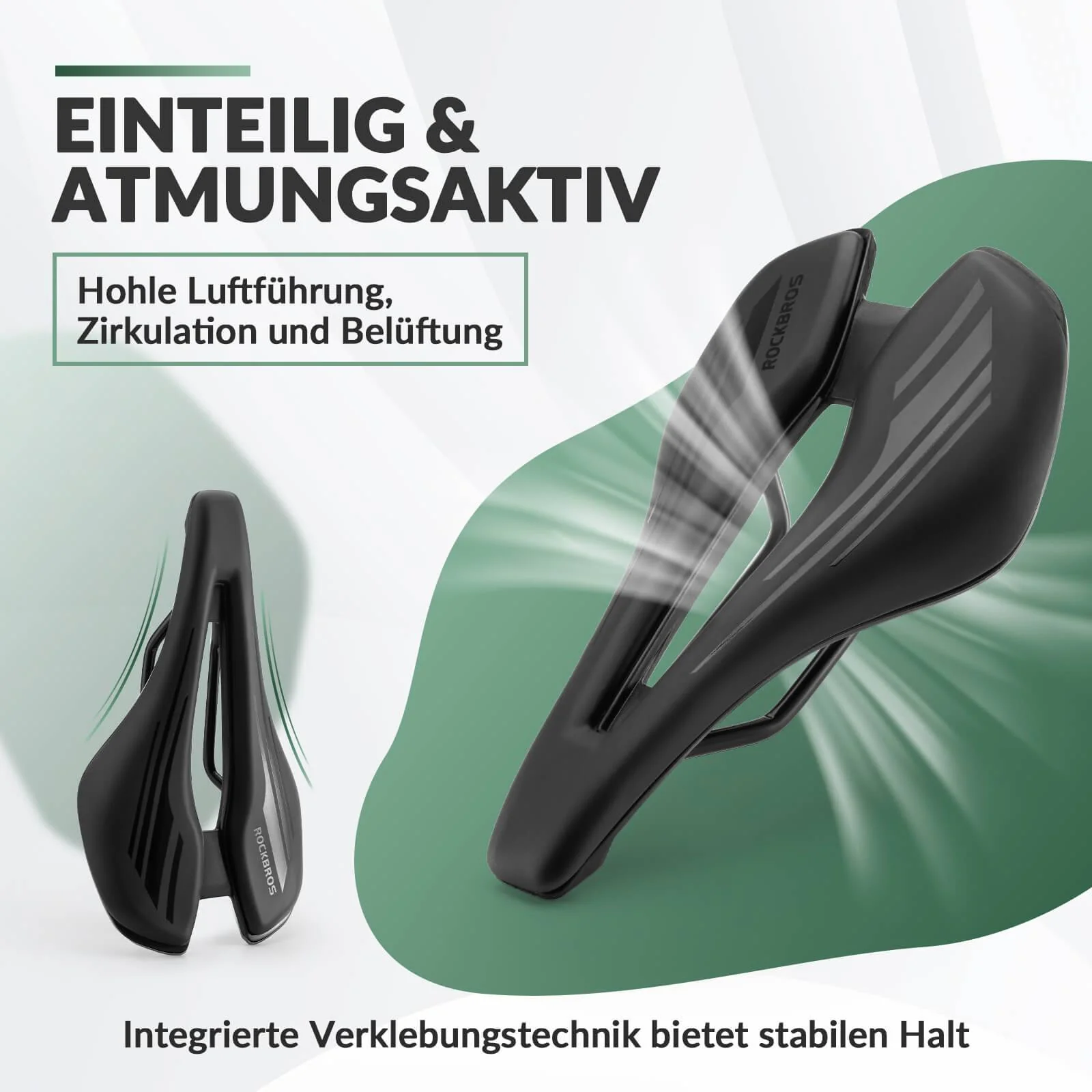 ROCKBROS Fahrradsattel Ergonomisch Fahrradsitz Atmungsaktiver 14,5 * 25cm - Image 3