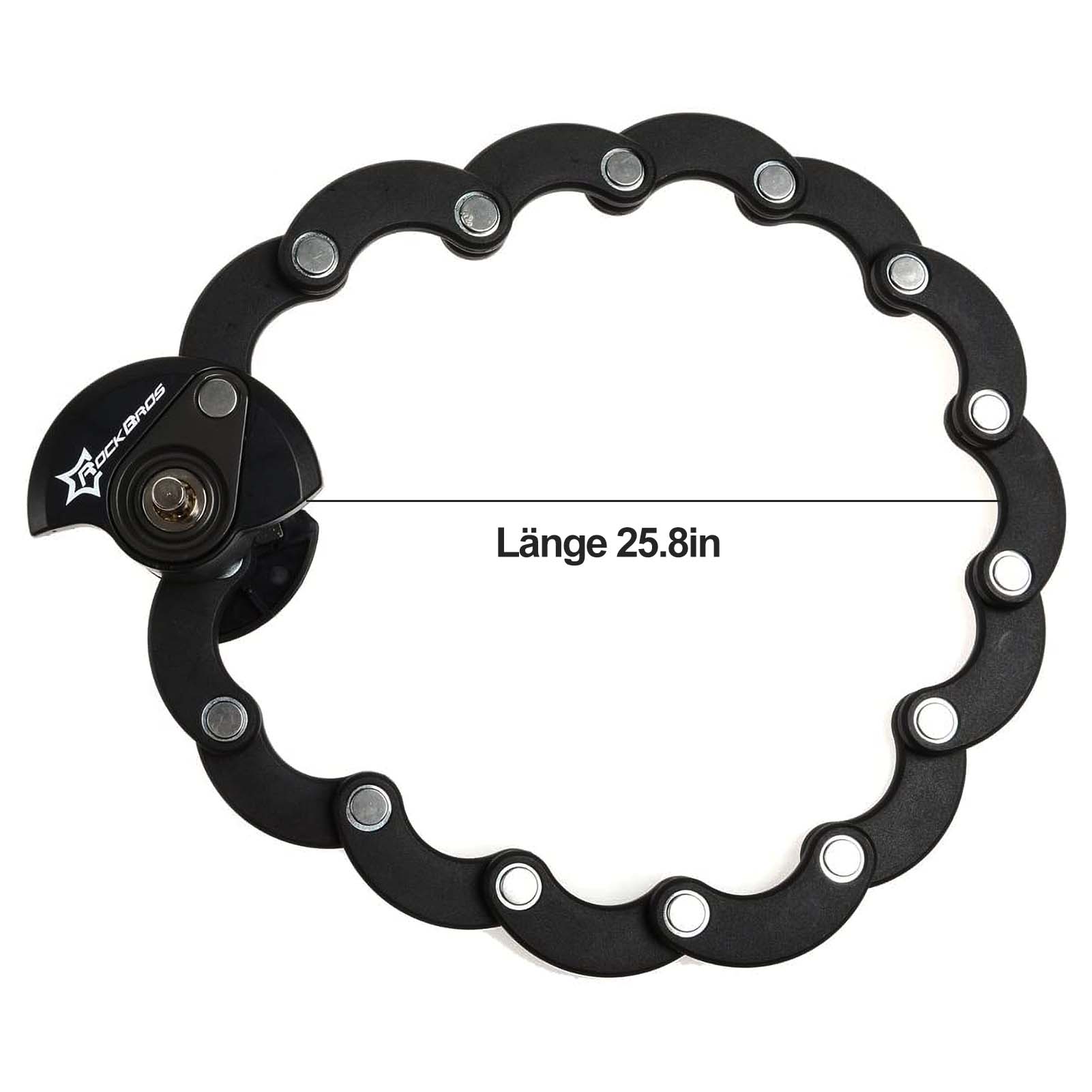 ROCKBROS Fahrradschloss Faltschloss 70 cm Lang Schwarz - Image 4