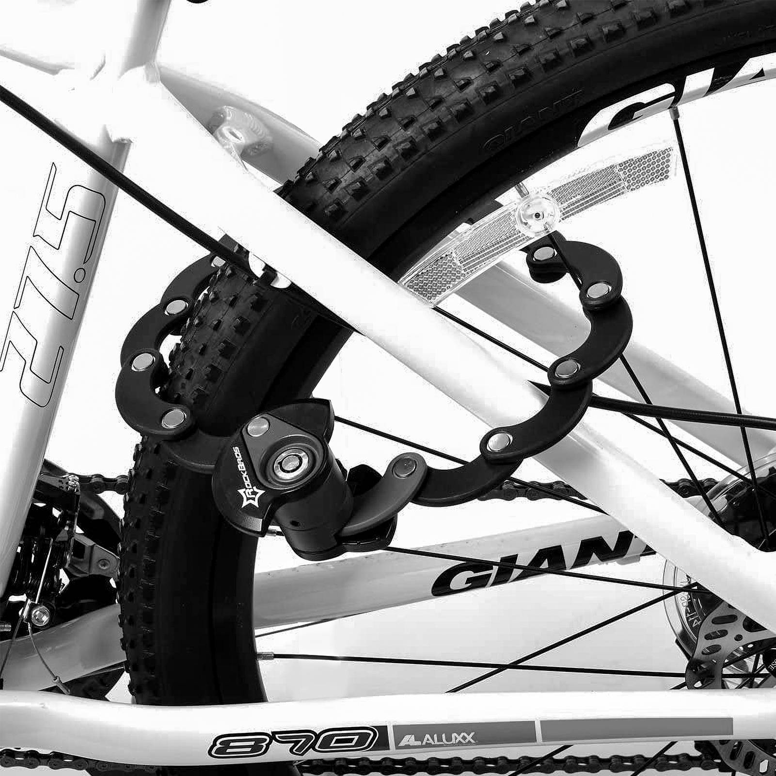 ROCKBROS Fahrradschloss Faltschloss 70 cm Lang Schwarz - Image 8
