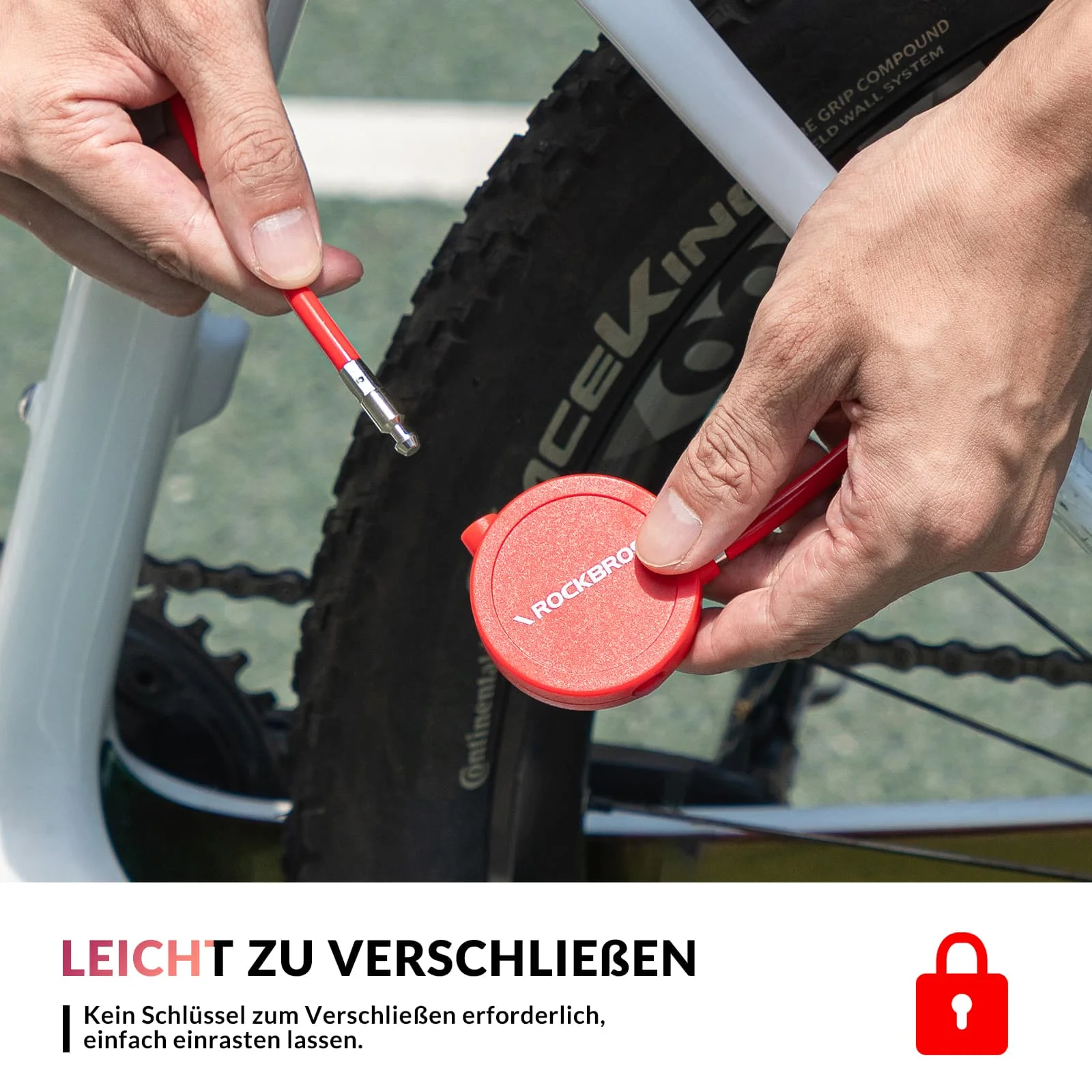ROCKBROS Fahrradschloss für Kinder 69cm Mit 2 Schlüssel - Image 8