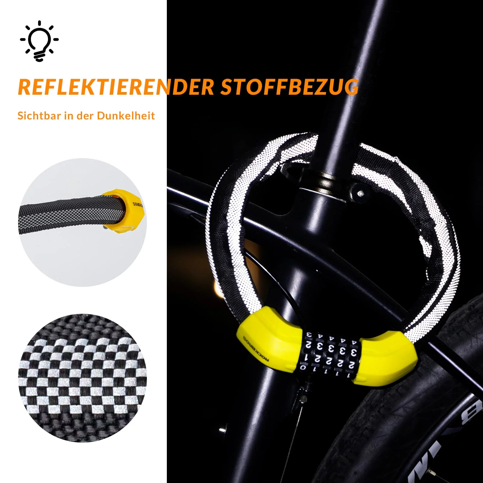 ROCKBROS Fahrradschloss Zahlenschloss 19mm Dickes - Image 12
