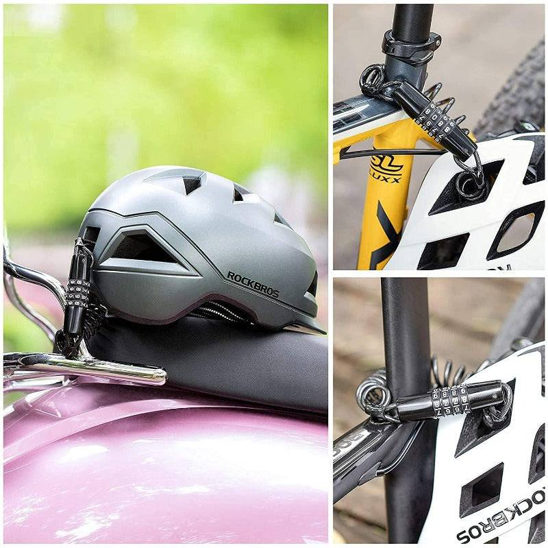 ROCKBROS Fahrradschloss Zahlenschloss Helmschloss mit 4-stellig Code max. 150 cm - Image 8