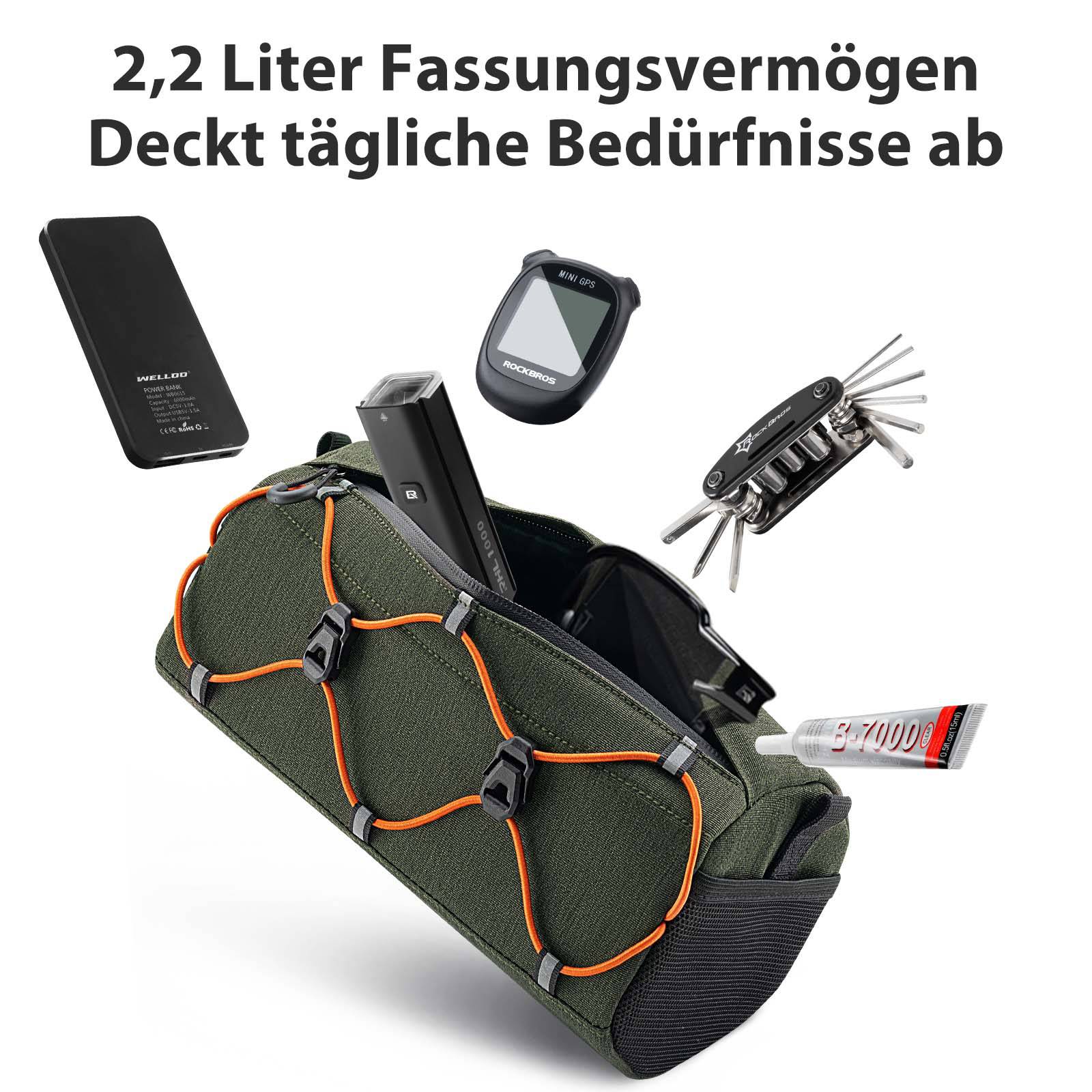 ROCKBROS Fahrradtasche Lenkertasche 2,2L mit Schultergurt in 6 Farben - Image 13