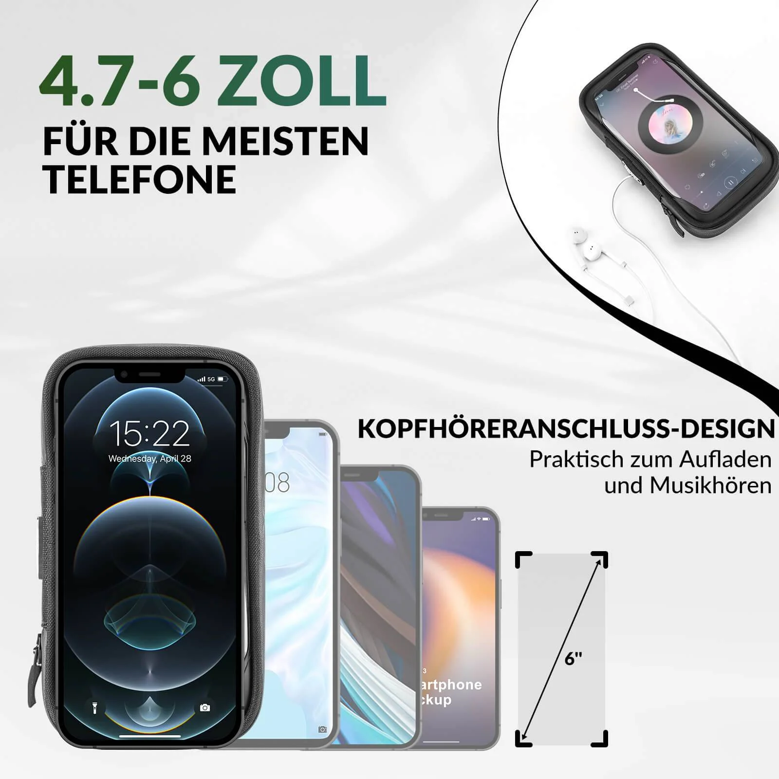 ROCKBROS Fahrradtasche Wasserdicht Handytasche Drehbar für Handy 4.7-6 Zoll - Image 3