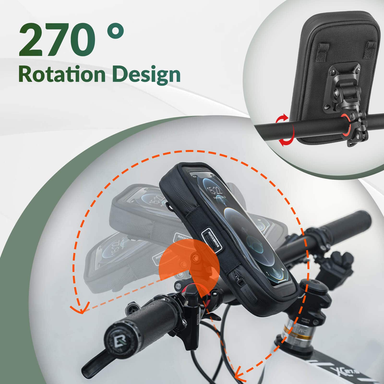 ROCKBROS Fahrradtasche Wasserdicht Handytasche Drehbar für Handy 4.7-6 Zoll - Image 4
