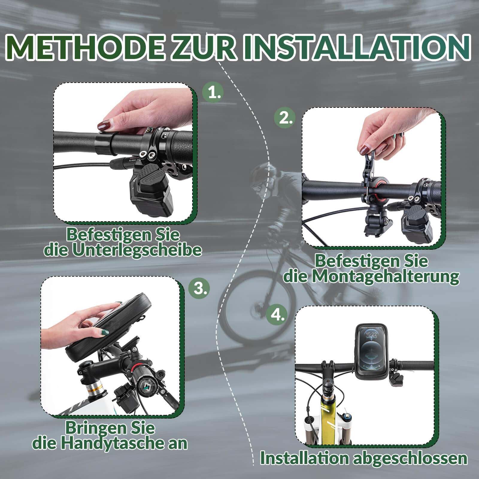 ROCKBROS Fahrradtasche Wasserdicht Handytasche Drehbar für Handy 4.7-6 Zoll - Image 7