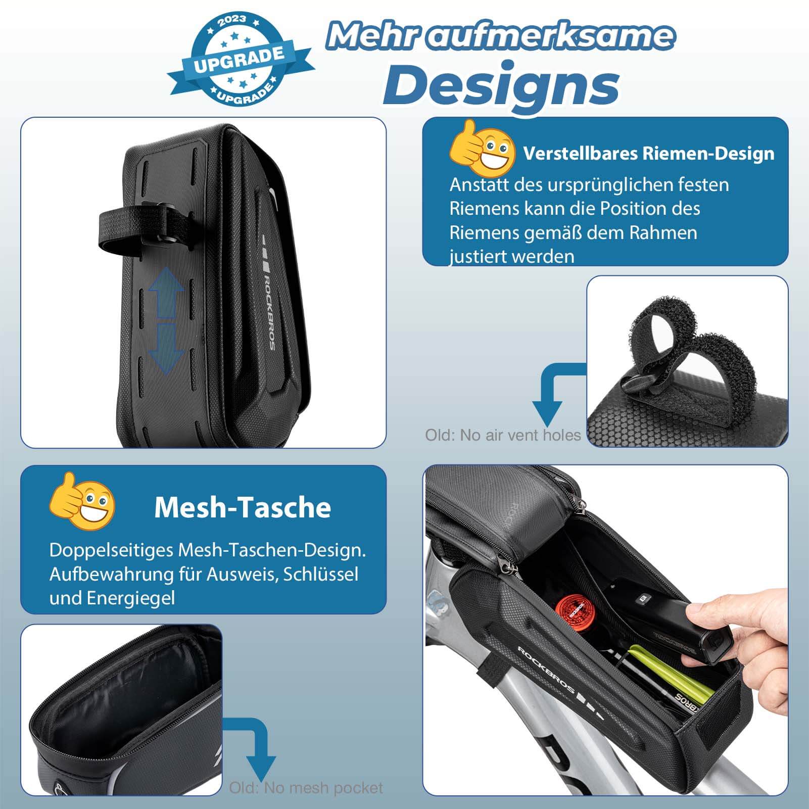 ROCKBROS Fahrradtasche Wasserdicht Handytasche Touchscreen für Smartphone 6,8 Zoll - Image 12