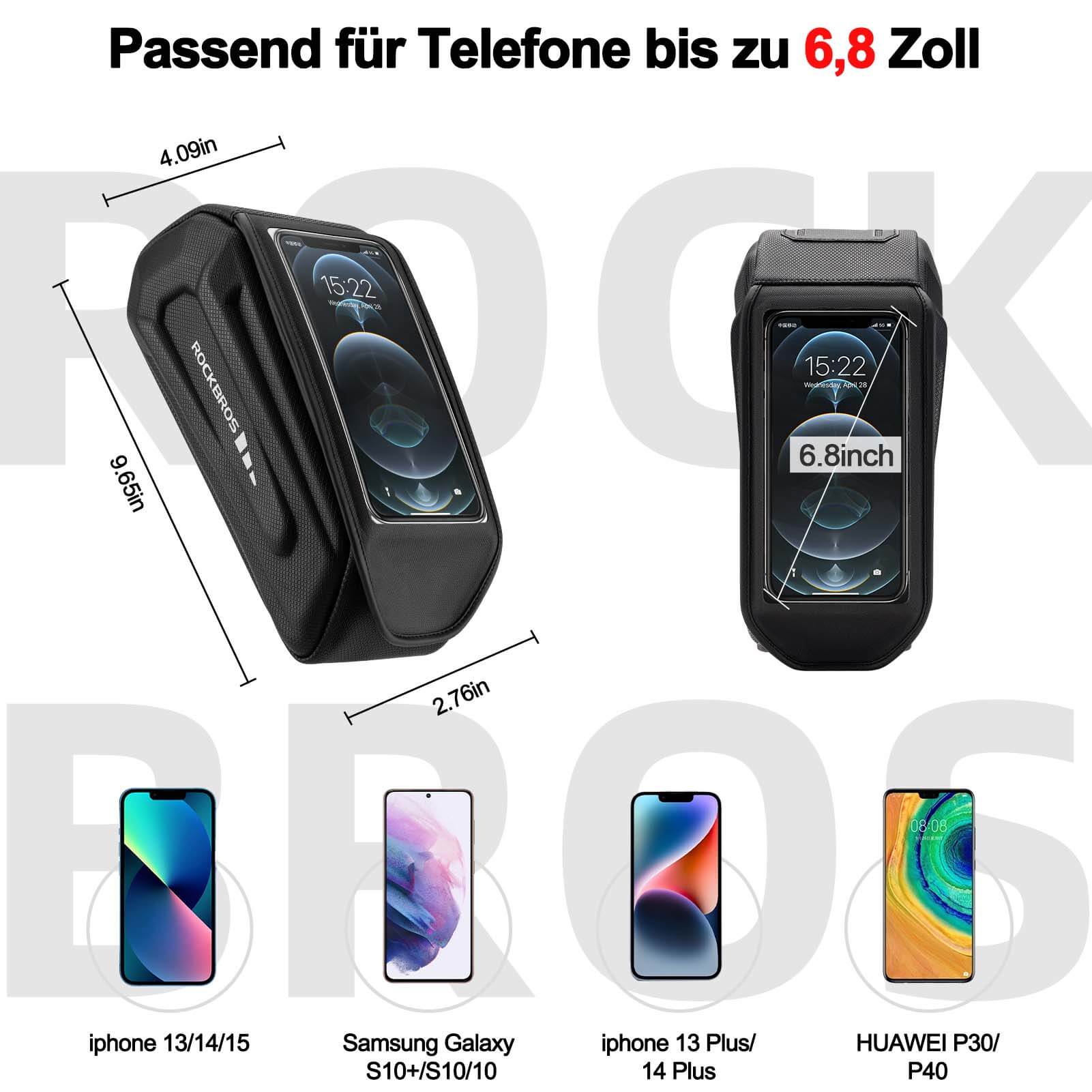 ROCKBROS Fahrradtasche Wasserdicht Handytasche Touchscreen für Smartphone 6,8 Zoll - Image 9