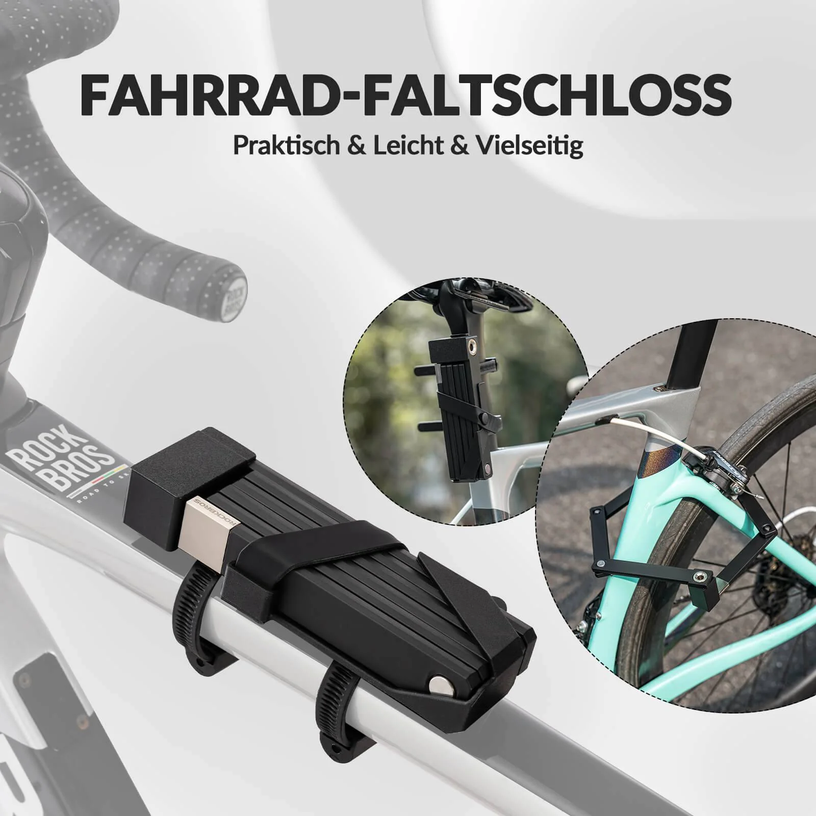 ROCKBROS Faltschloss Fahrradschloss mit Halterung - Image 6