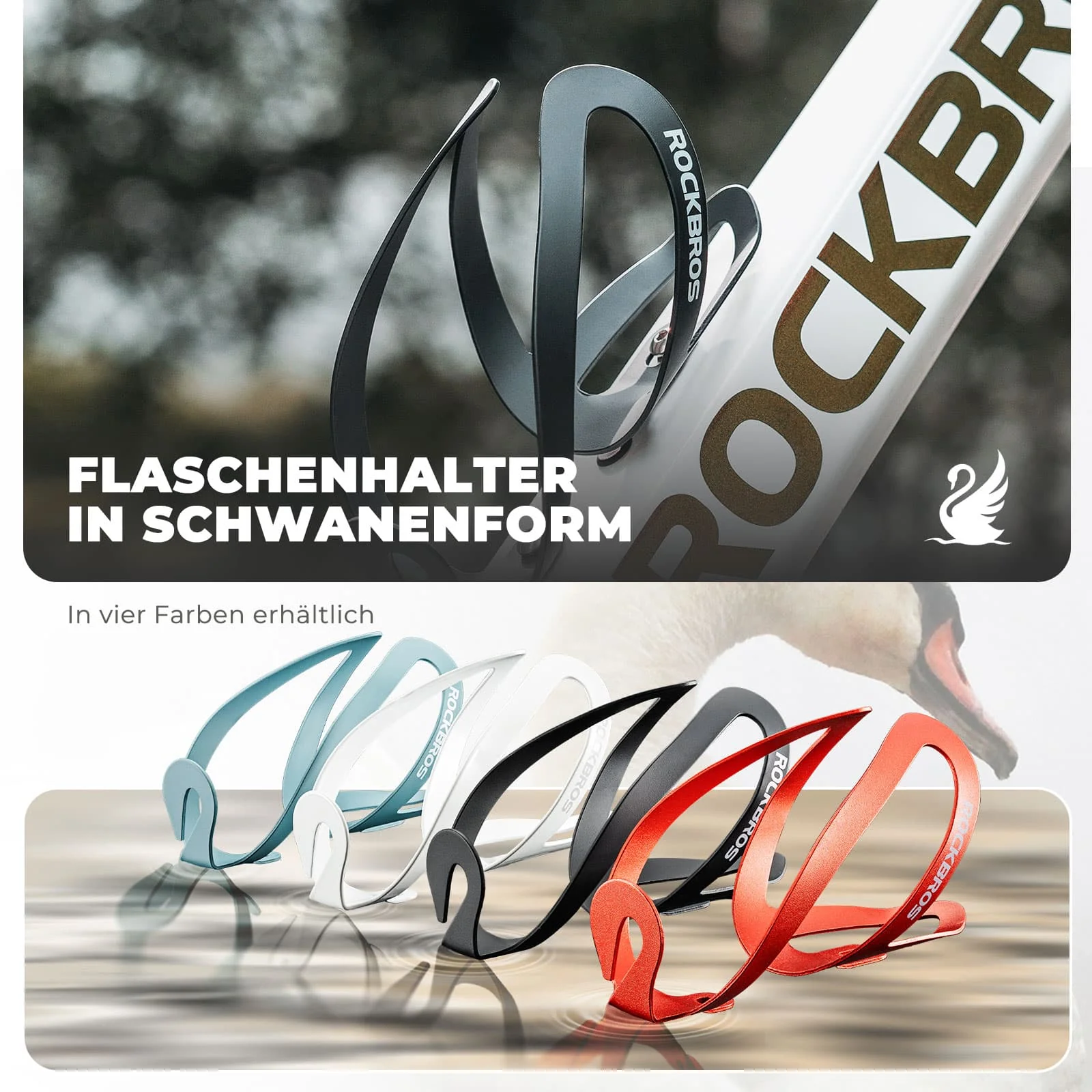 ROCKBROS Flaschenhalter Fahrradzubehör Fahrrad Leicht Getränkehalter Befestig - Image 14