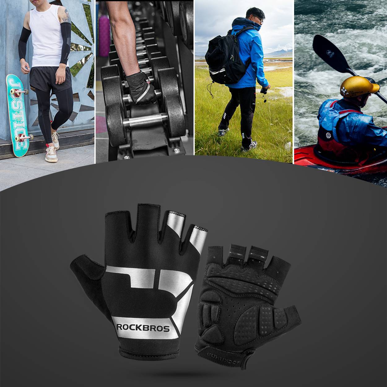 ROCKBROS Frühlings- und Herbst-Sport-Reithandschuhe Anti-Rutsch und reflektierend - Image 8