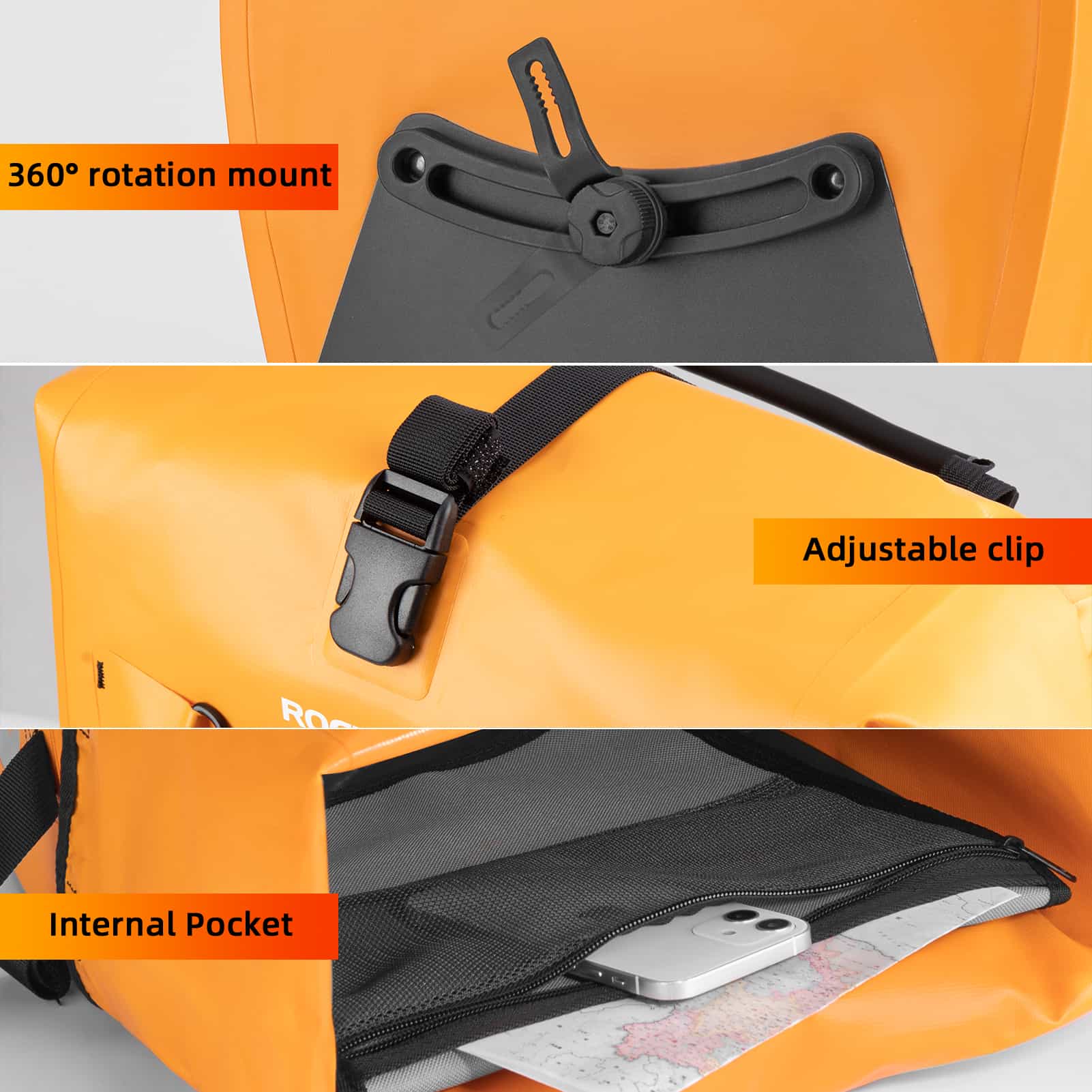 ROCKBROS Gepäckträgertasche 25L-32L 100 % wasserdicht mit Tragegriff - Image 29