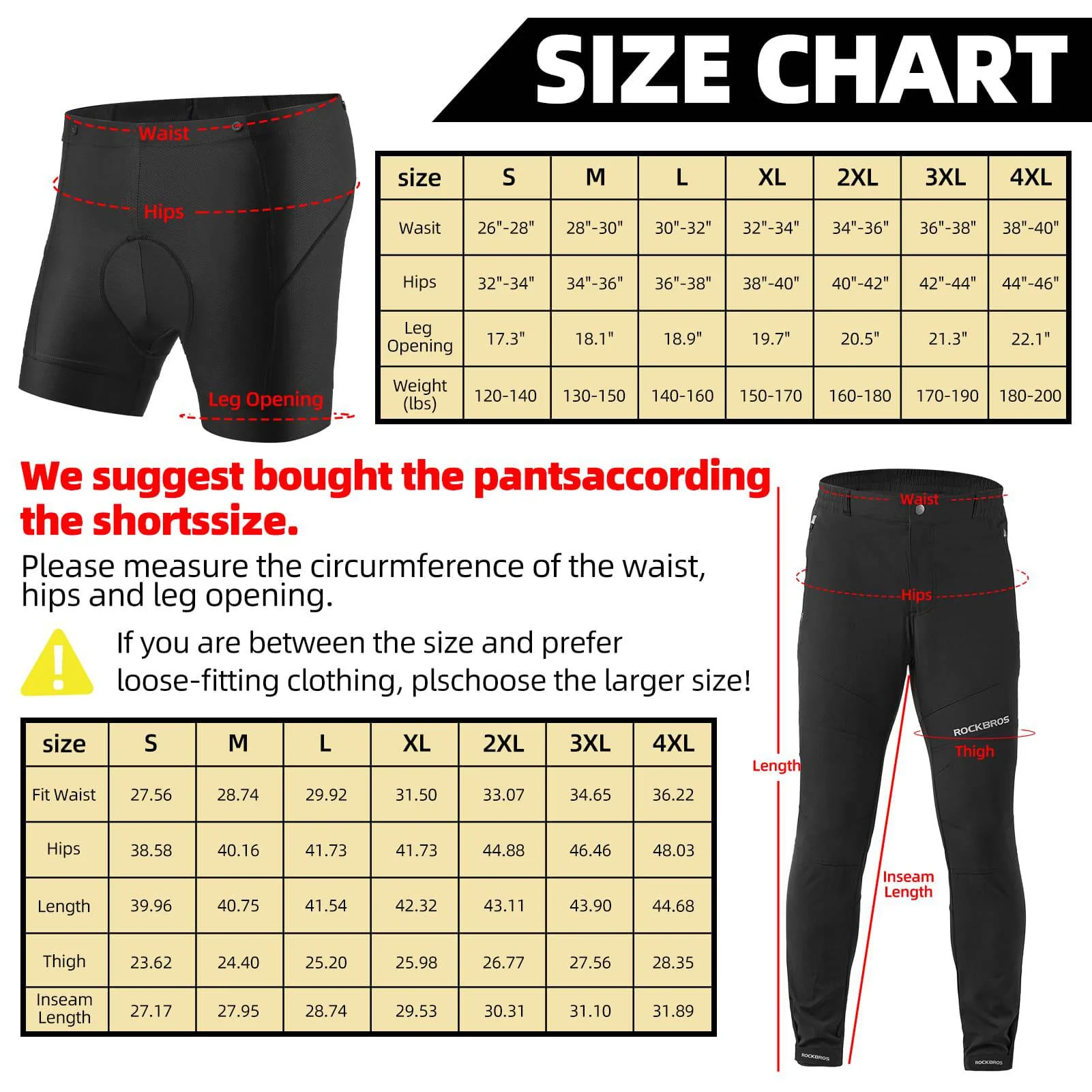 ROCKBROS Herren Radhose mit abnehmbarer gepolsterter - Image 6